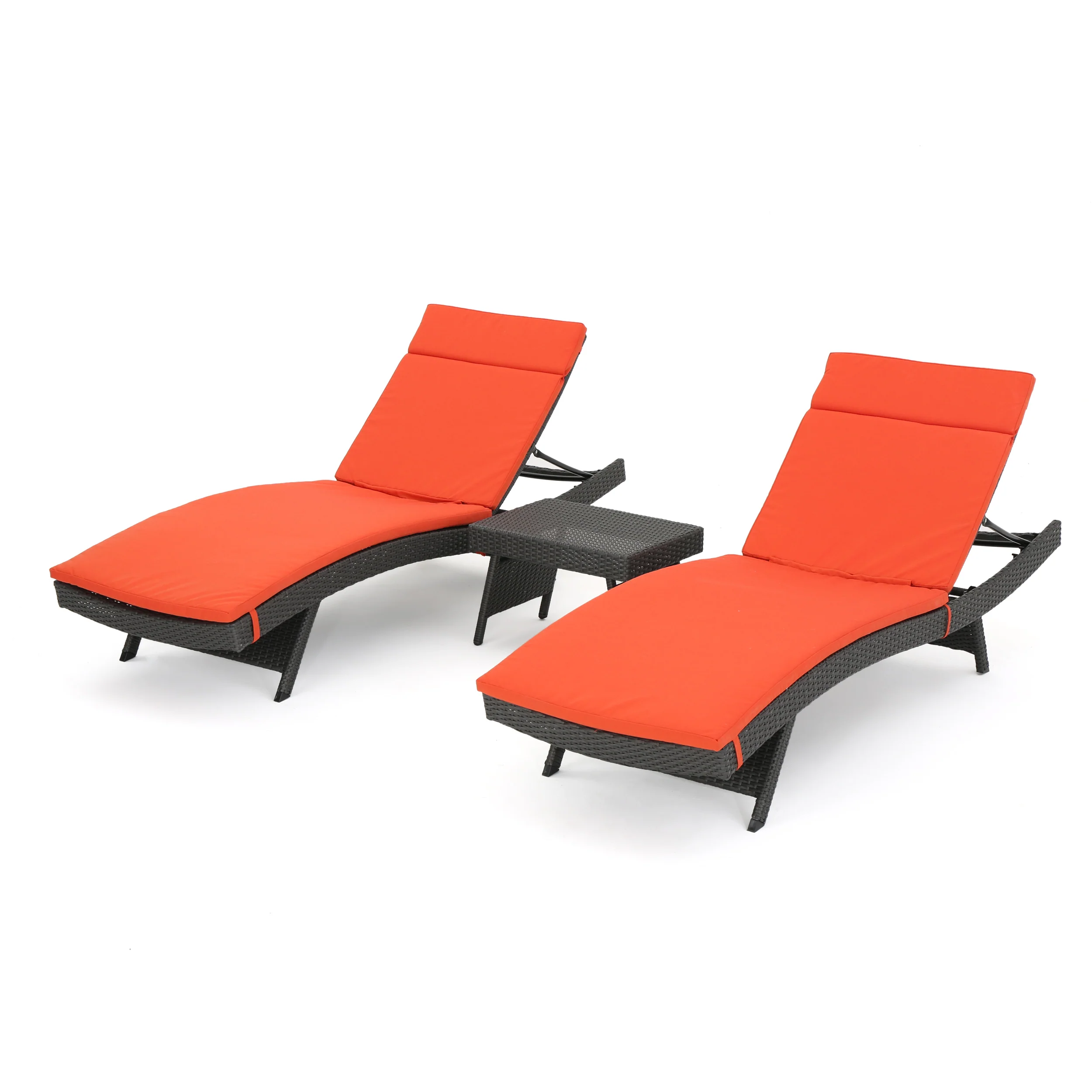 Savana 3 Pc Outdoor Wicker Lounge w/ Water Resistant Cushions & Coffee Table - furnishings