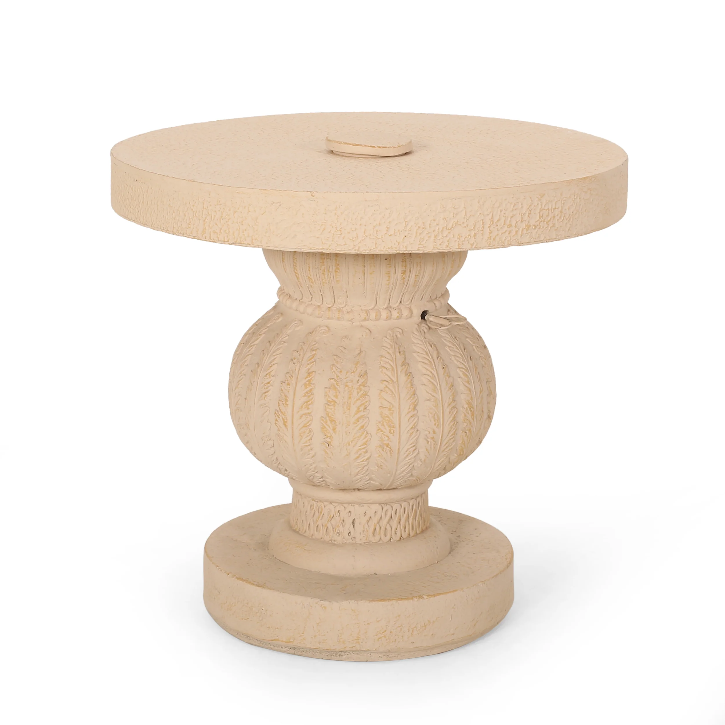 Speakes Outdoor Cast Stone Umbrella Holder Side Table - furnishings
