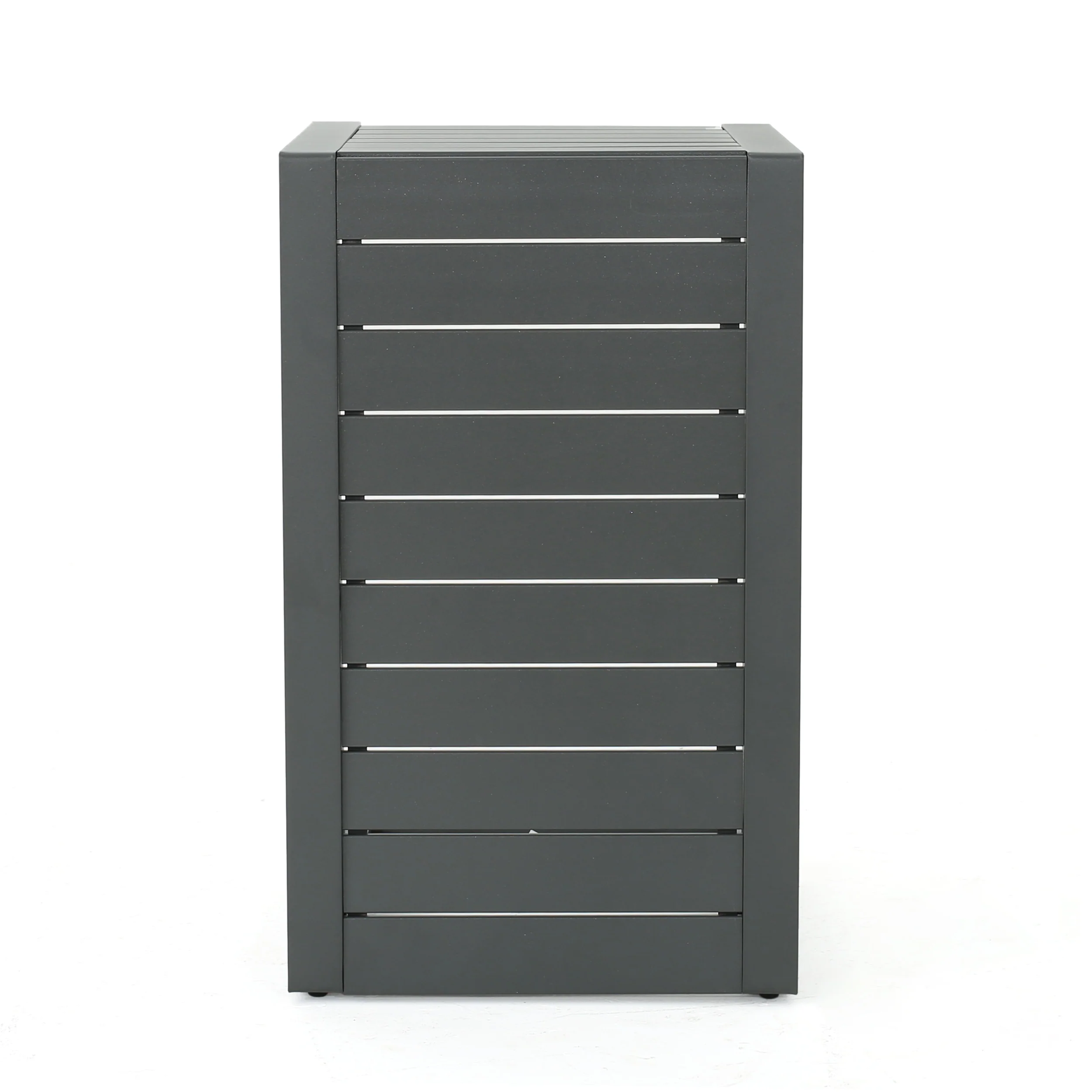 Crested Bay Outdoor Gray Aluminum C-Shaped Side Table - furnishings
