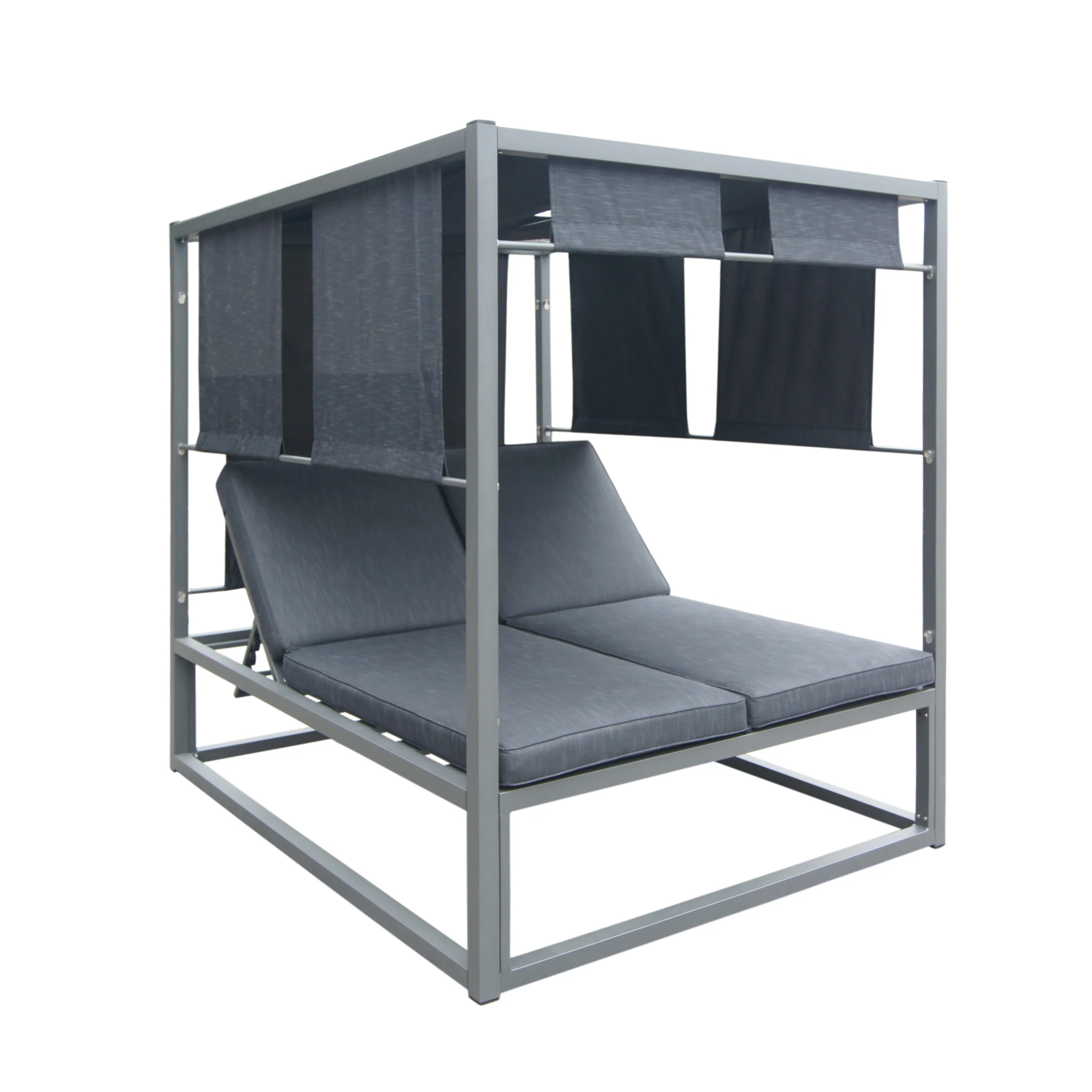 Amos Outdoor Aluminum Daybed with Canopy - furnishings