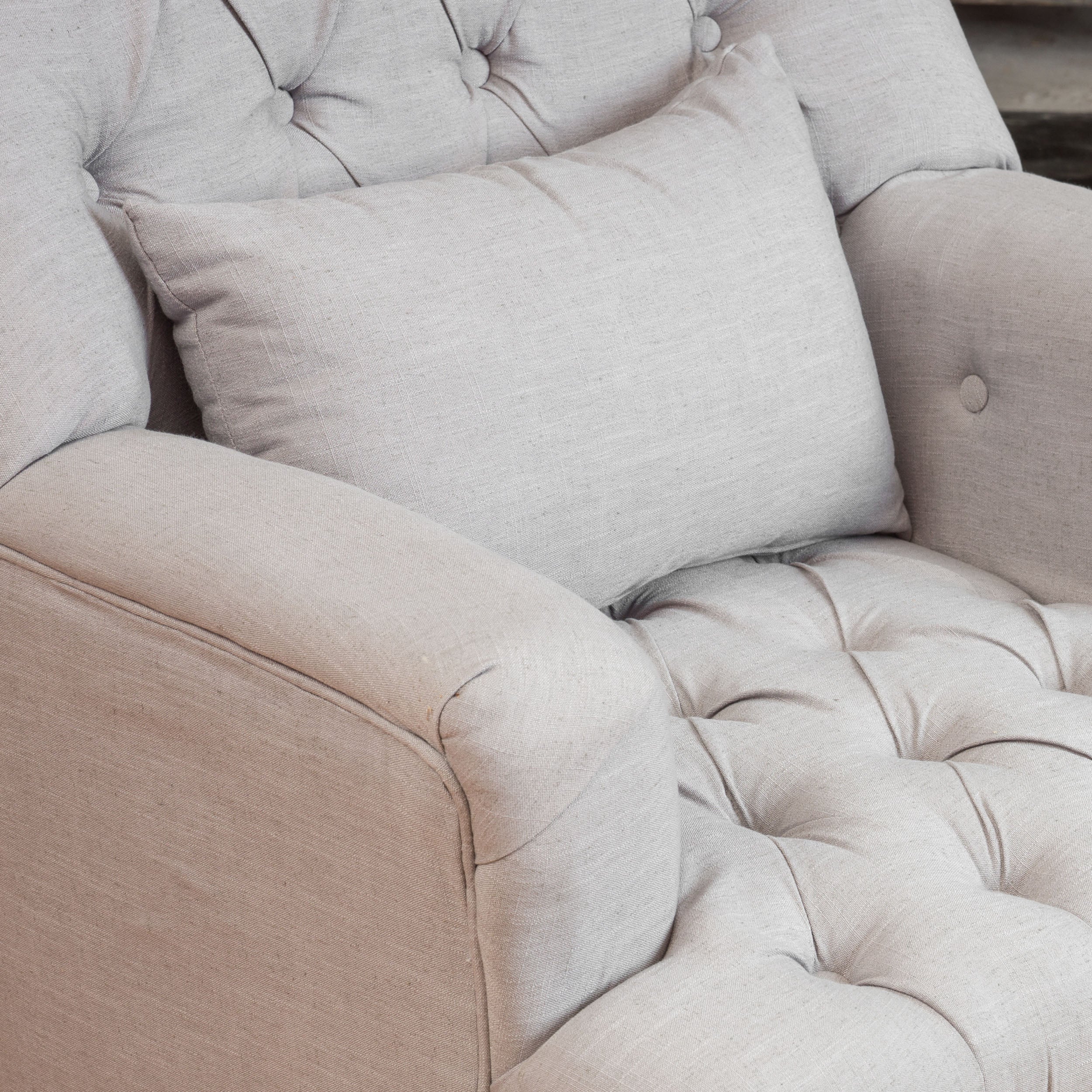 Nelson Button Tufted Fabric Armchair - furnishings