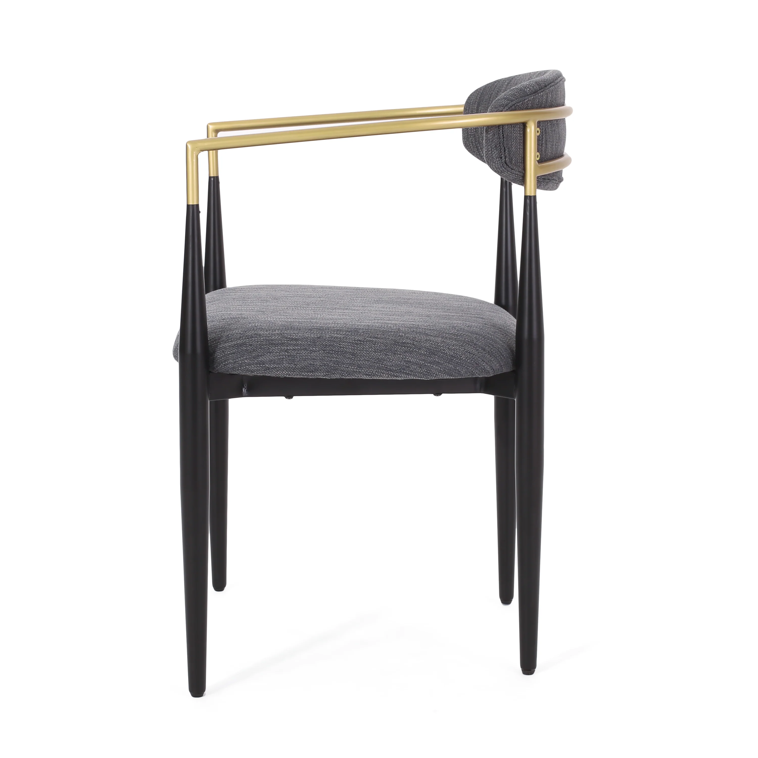 Camas Modern Fabric Upholstered Iron Dining Chairs, Set of 2 - furnishings