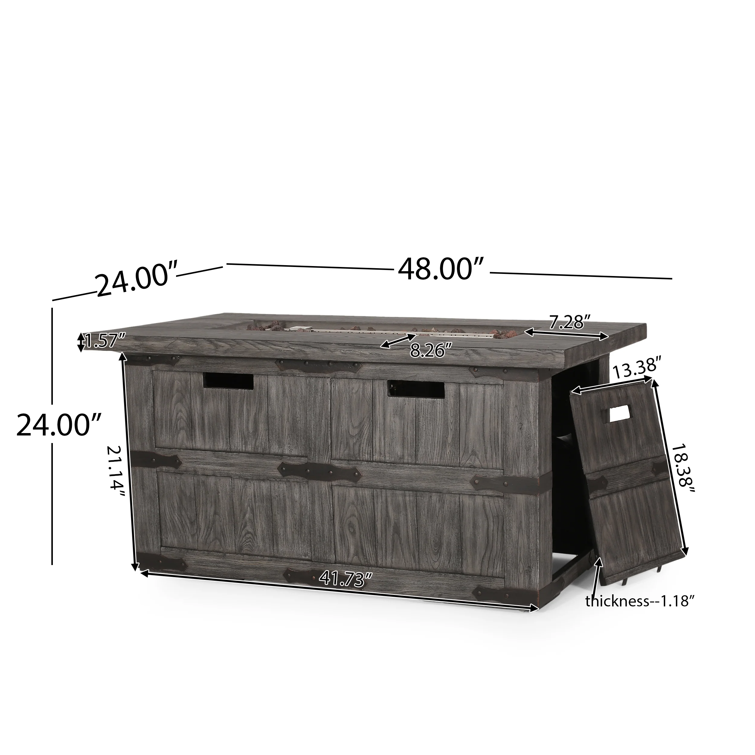 Voll Outdoor 40,000 BTU Rectangle Fire Pit - furnishings