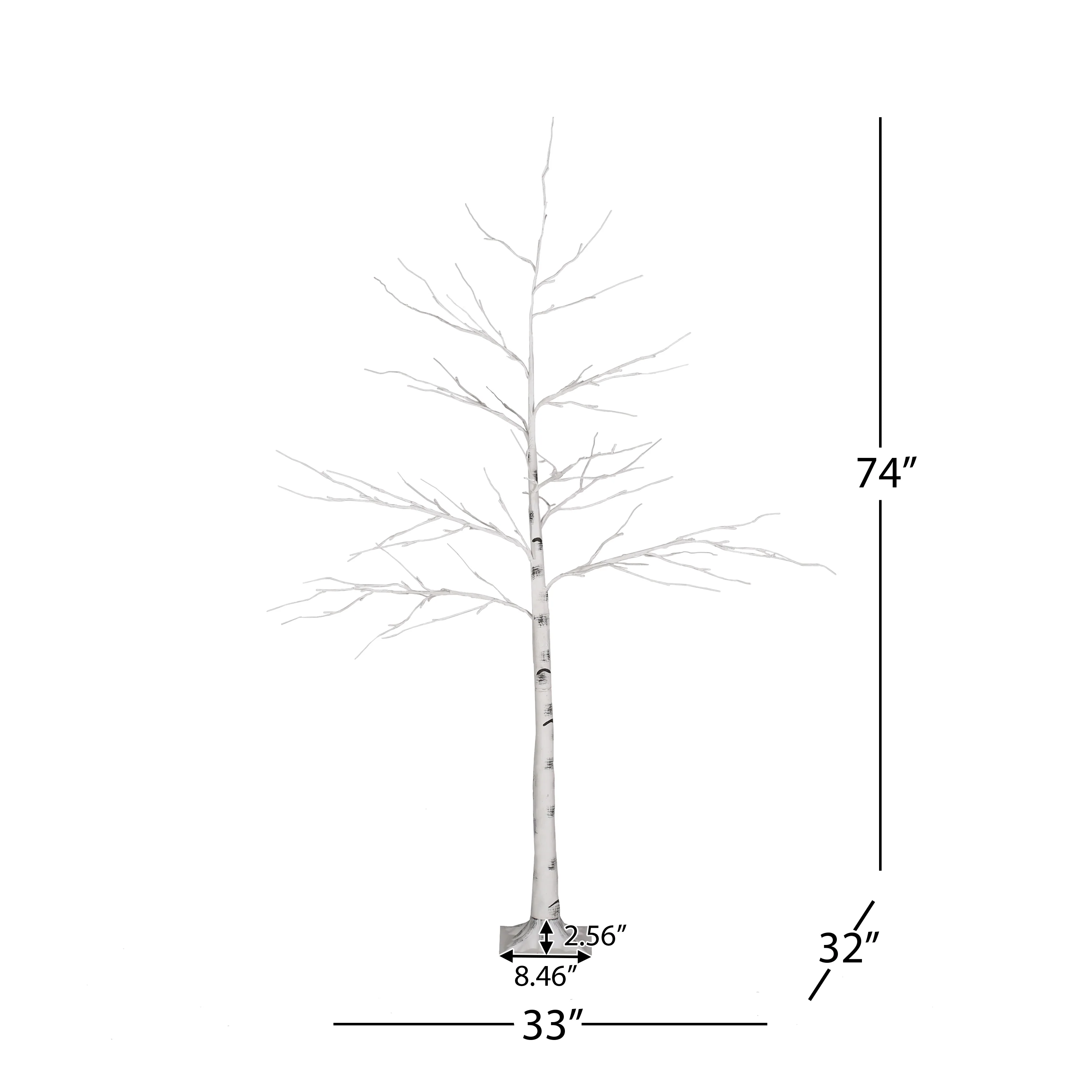 Bolton 6-Foot Pre-Lit 96 White LED Artificial Twig Birch Tree, White - furnishings