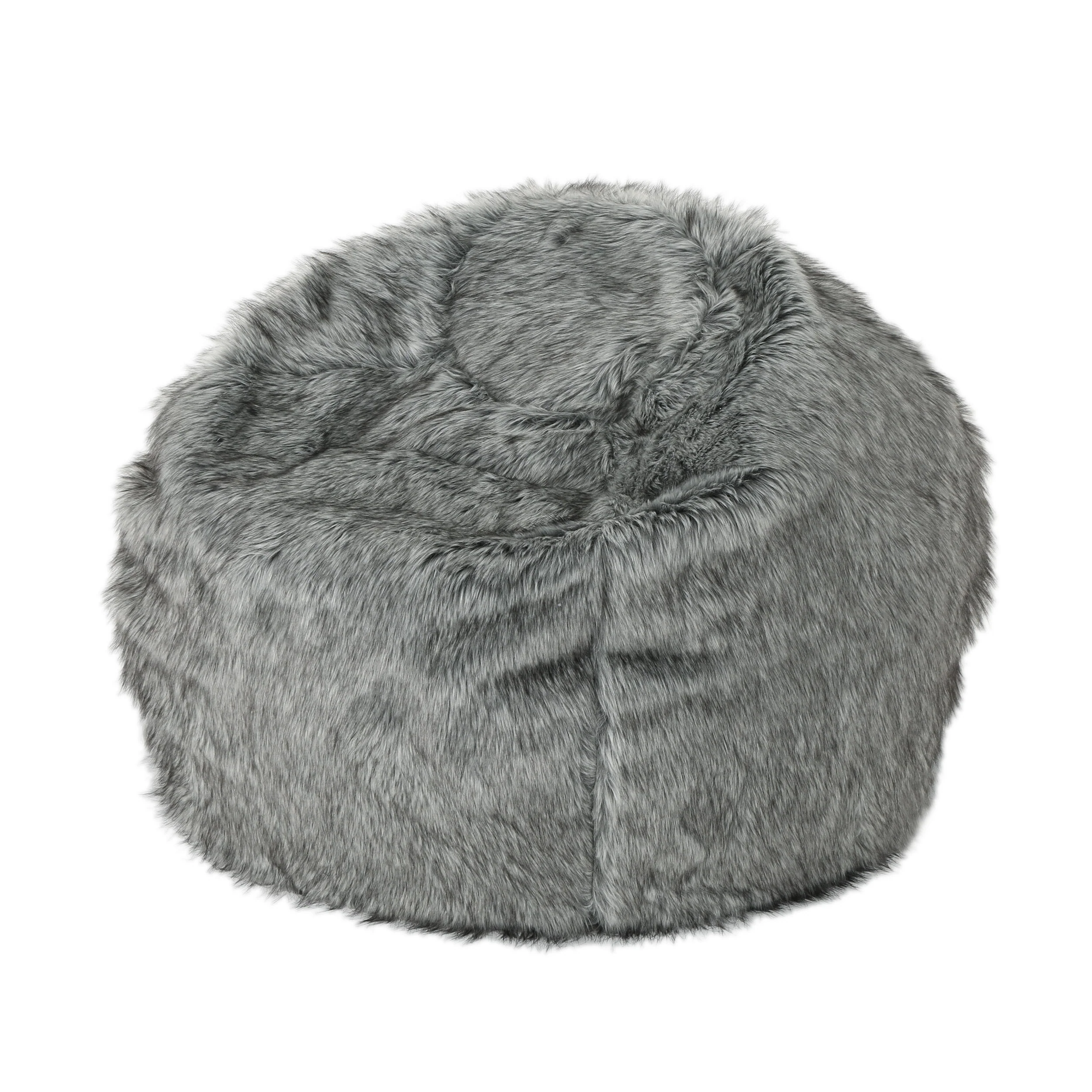 Leslie Modern 3 Foot Faux Fur Bean Bag Cover - furnishings