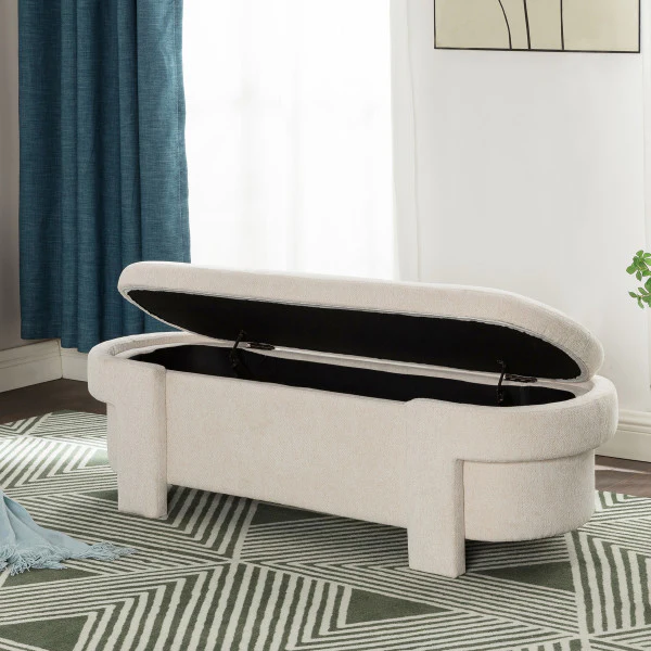 Ethan Upholstered Fabric Storage Ottoman Bench Foot Rest Stool - furnishings