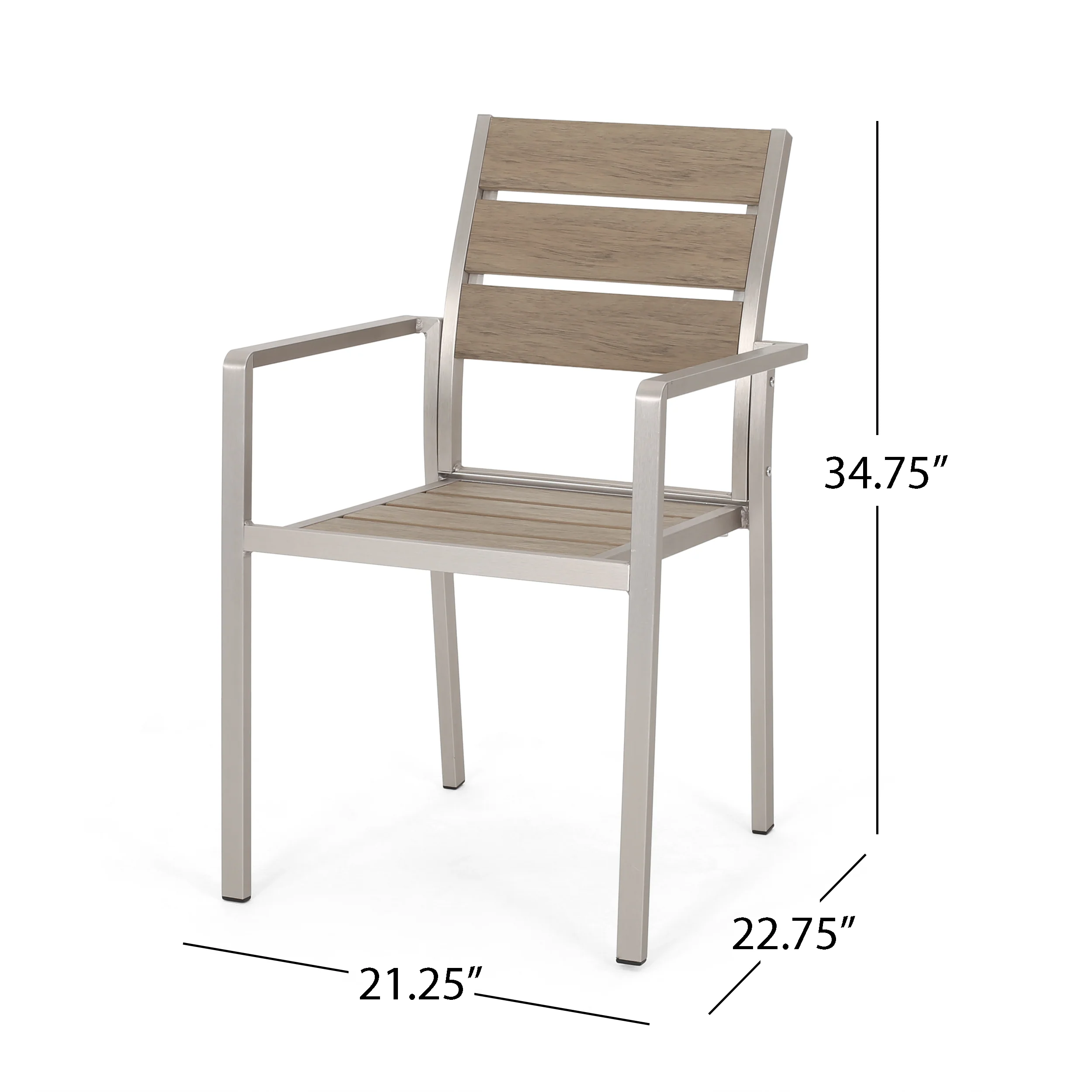 Cherie Outdoor Modern Aluminum and Faux Wood 6 Seater Dining Set - furnishings