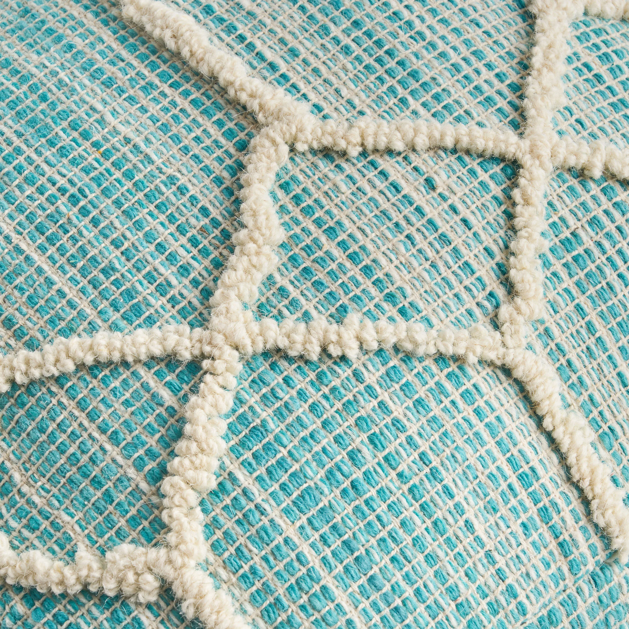 Erza Boho Wool and Cotton Ottoman Pouf - furnishings