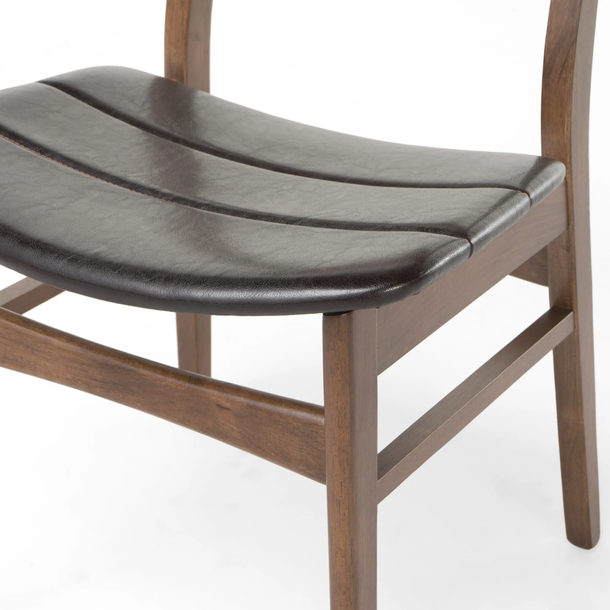 Katherine Mid Century Modern Wood Upholstered 5-Piece Dining Set, Walnut and Dark Brown - furnishings