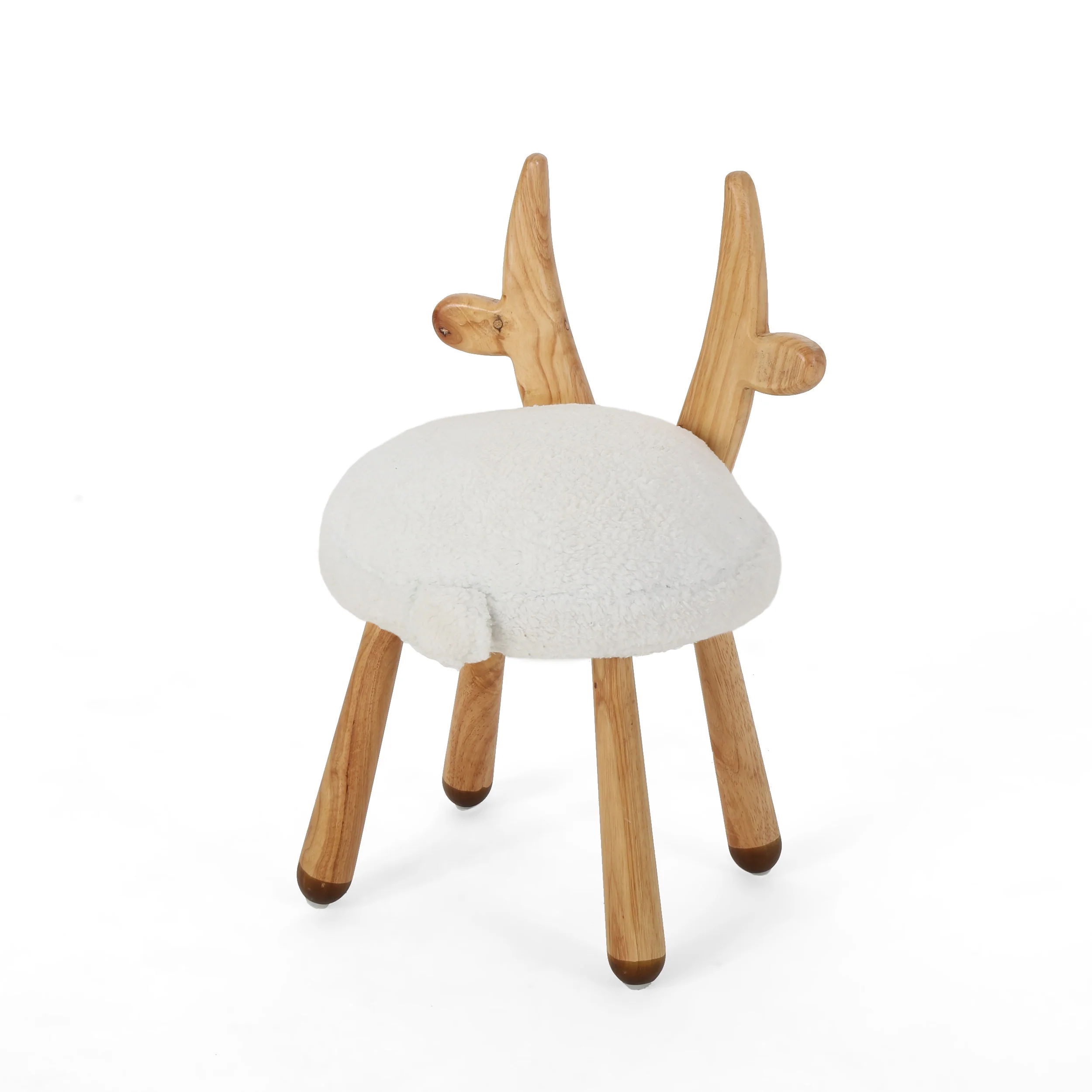 Tarren Faux Fur Gazelle Stool - furnishings