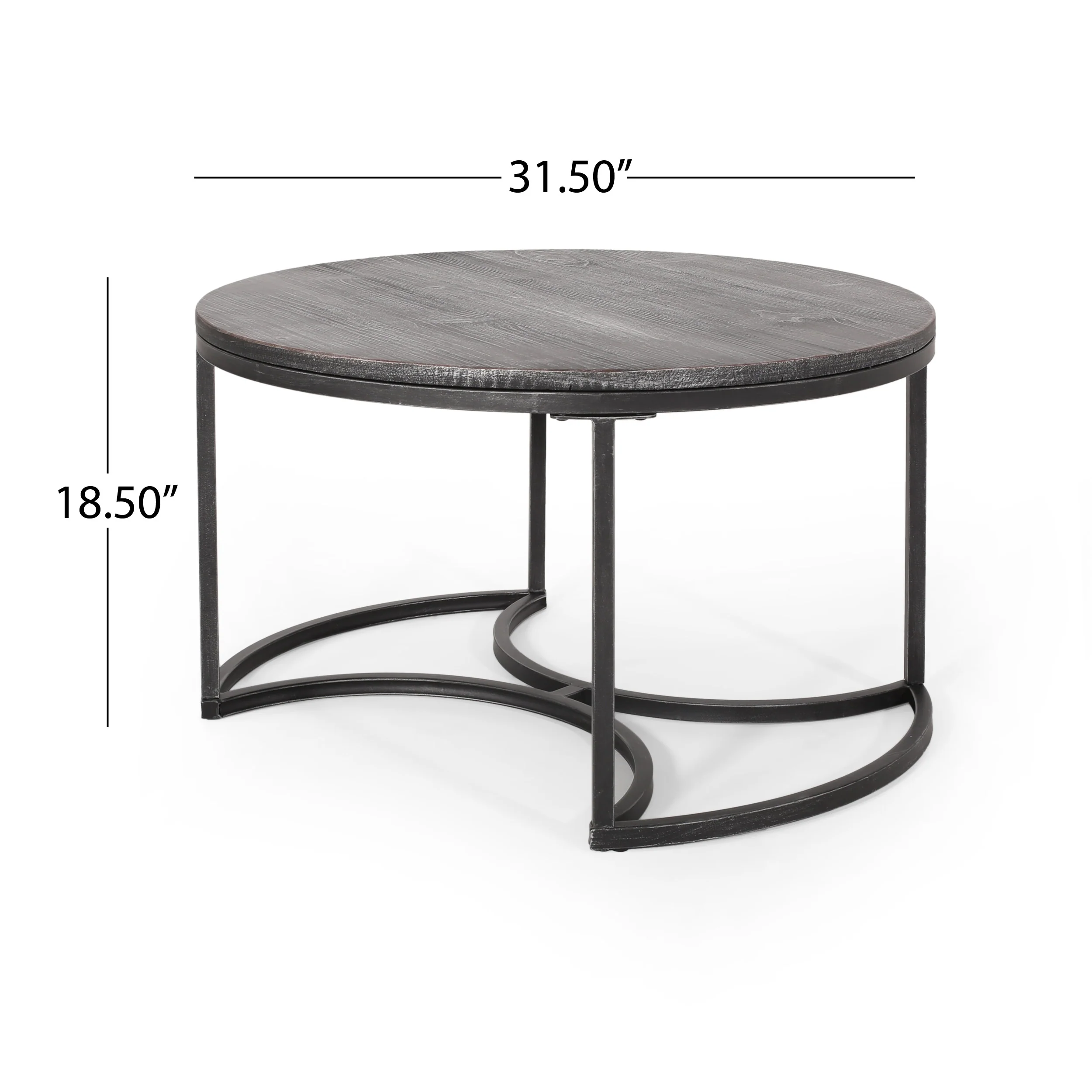 Pia Modern Industrial Coffee Table Set - furnishings