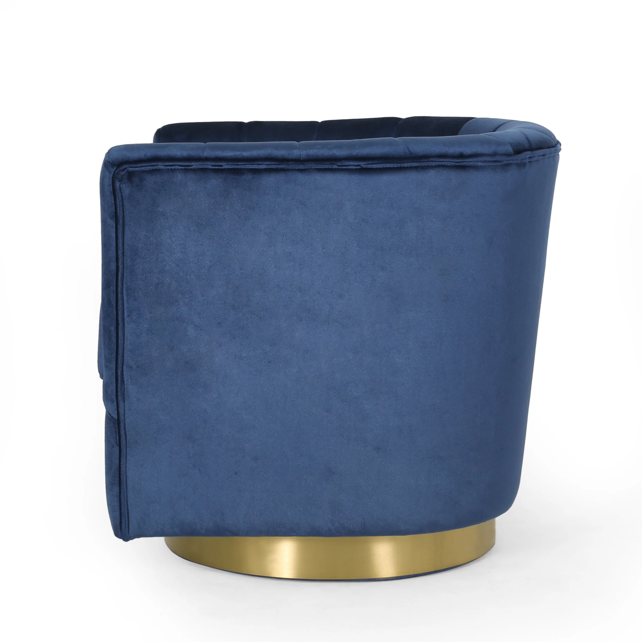 Blairmont Modern Glam Channel Stitch Velvet Swivel Club Chair - furnishings
