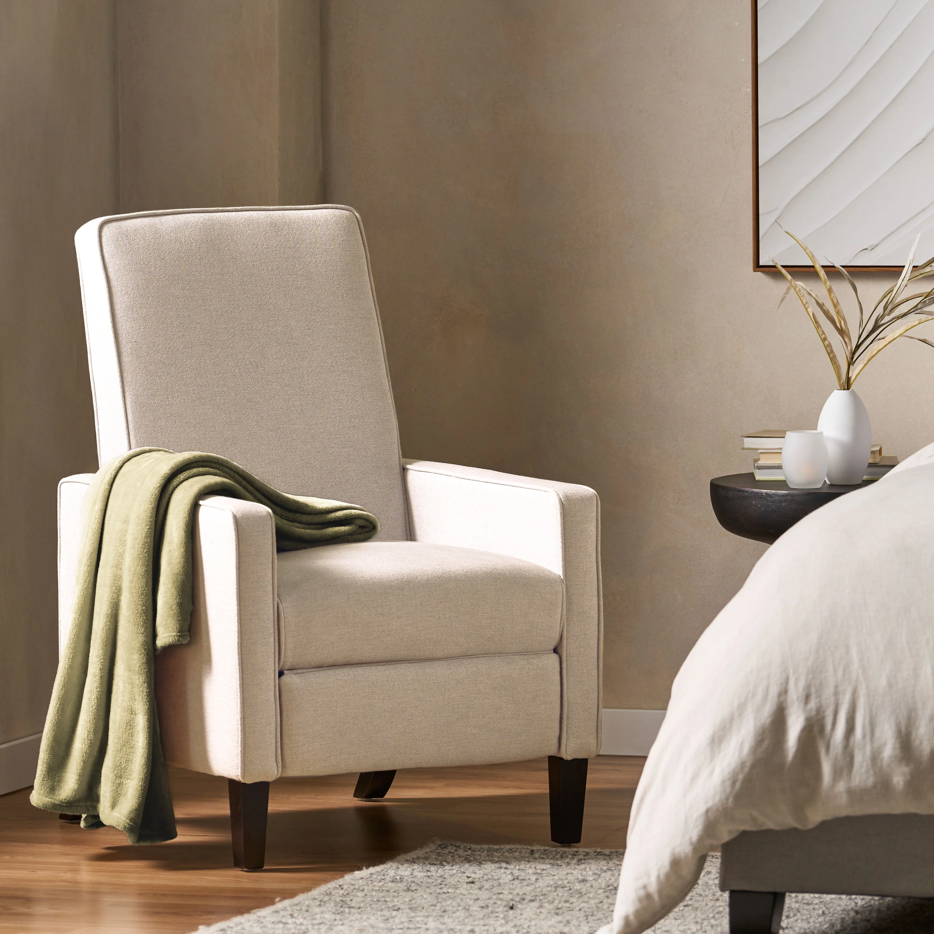 Olinda Minimalist Style Fabric Recliner Chair - furnishings