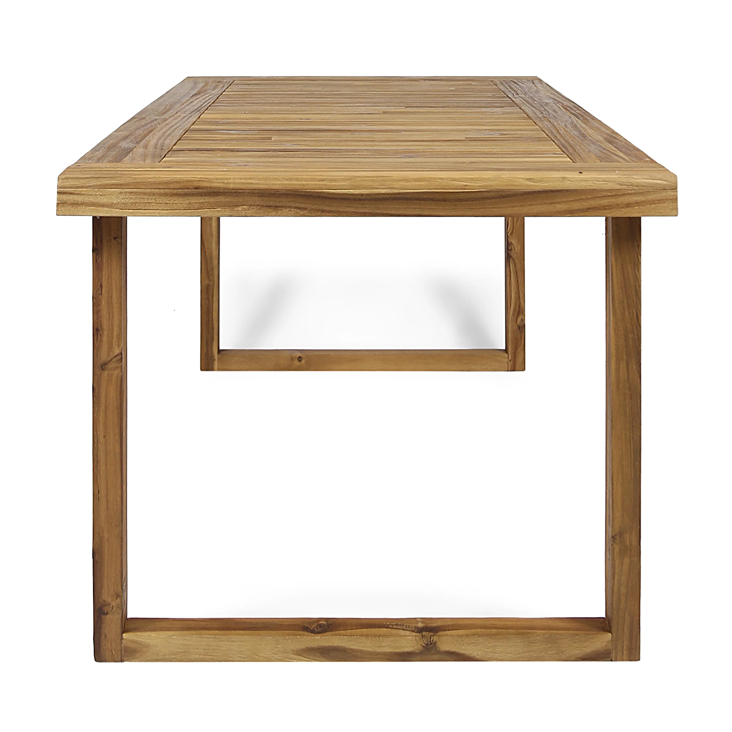 Humphrey Outdoor 6-Seater Acacia Wood Dining Set with Wicker Chairs, Sandblast Natural Finish and Multi Brown and Beige - furnishings