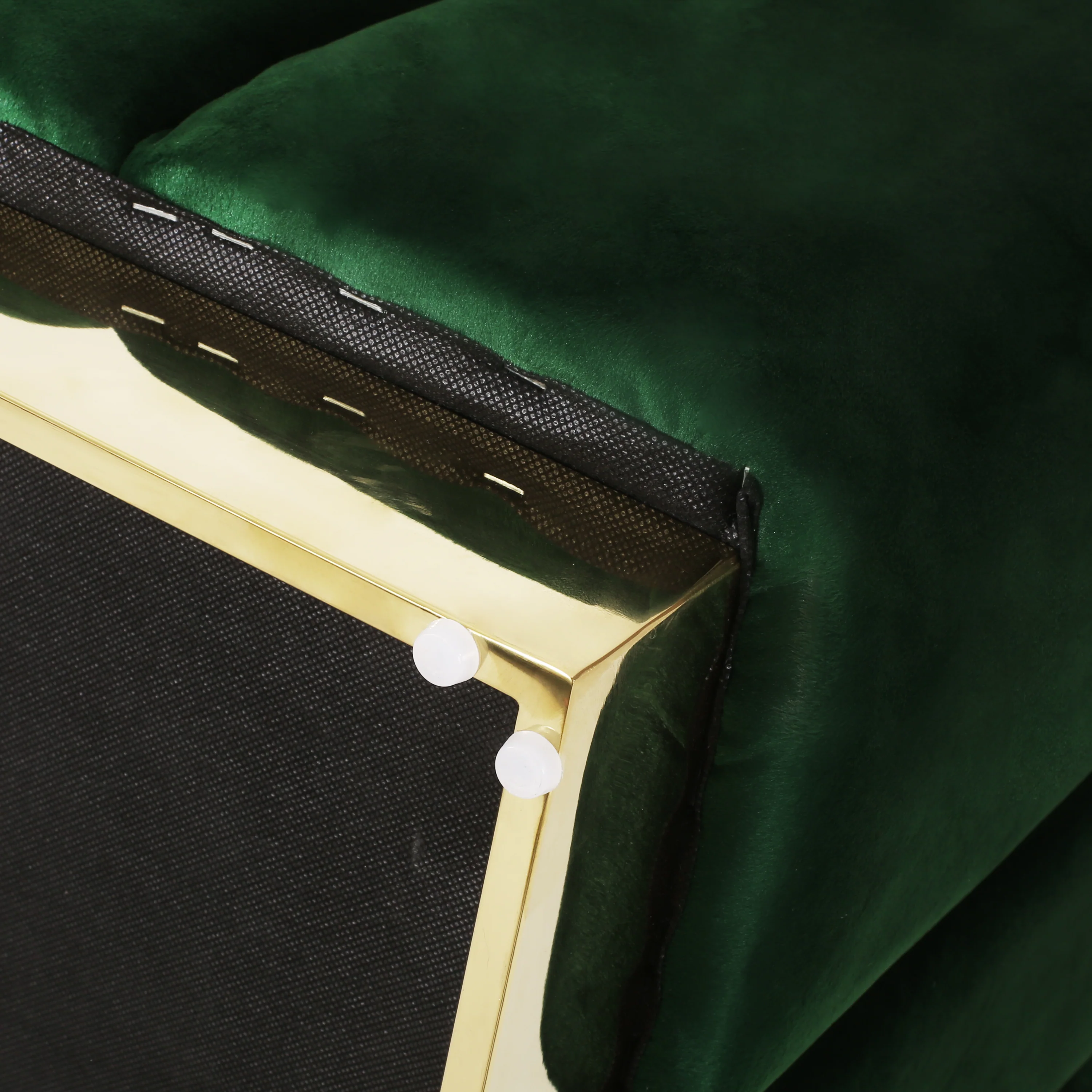 Fairfax Modern Glam Velvet Tufted Ottoman - furnishings