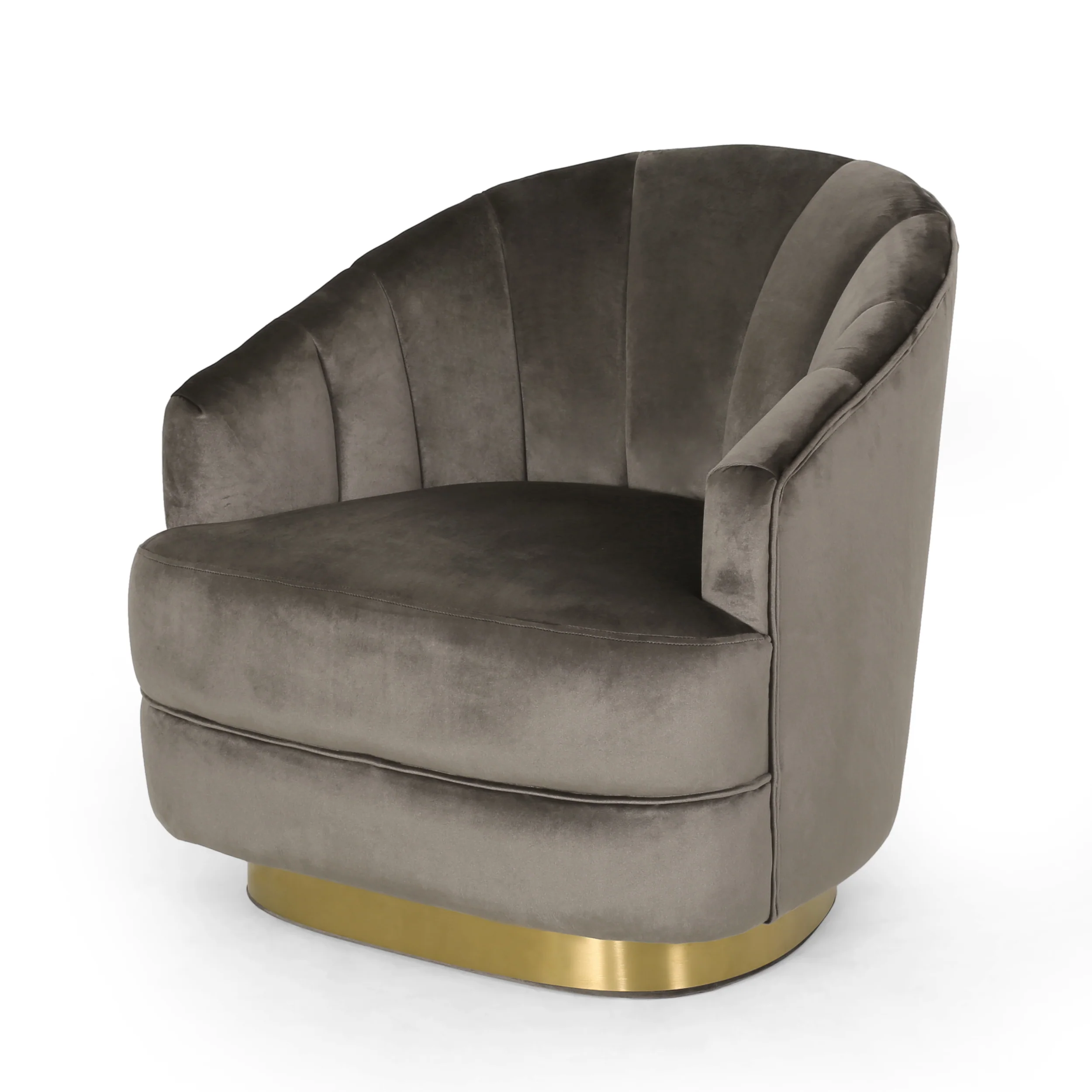 Caily Modern Glam Channel Stitch Velvet Club Chair - furnishings