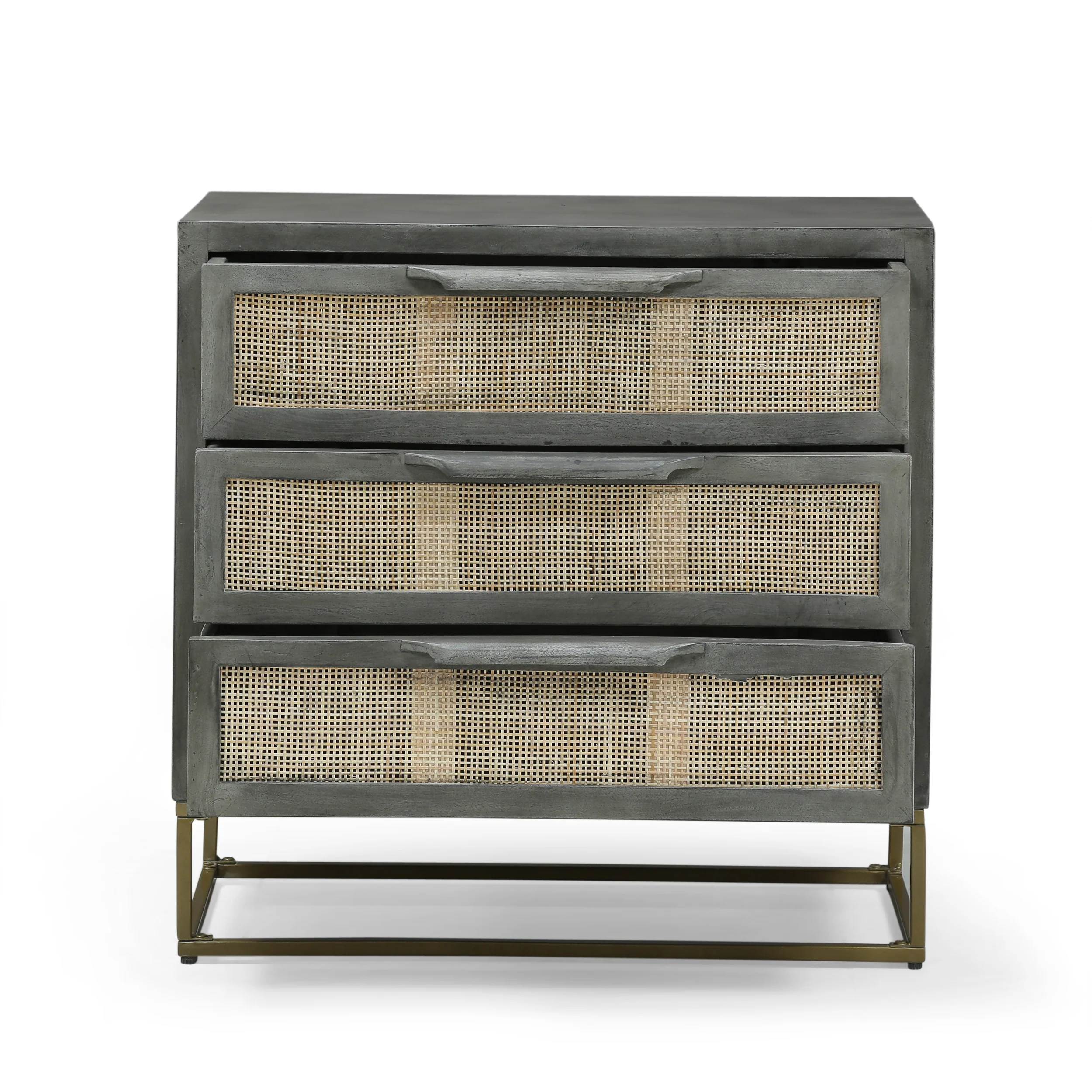 Lithonia Handcrafted Boho Mango Wood 3 Drawer Cabinet - furnishings