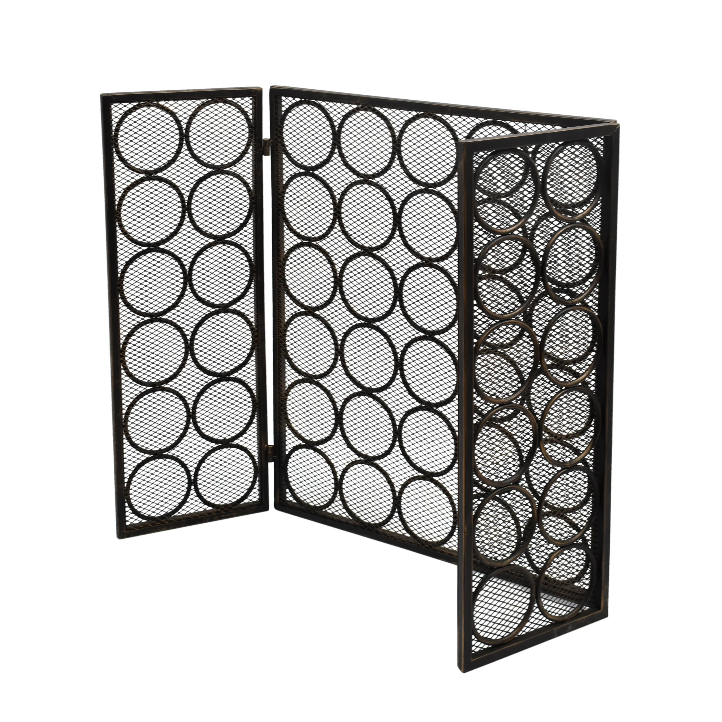 Koda Modern Three Panel Iron Firescreen - furnishings