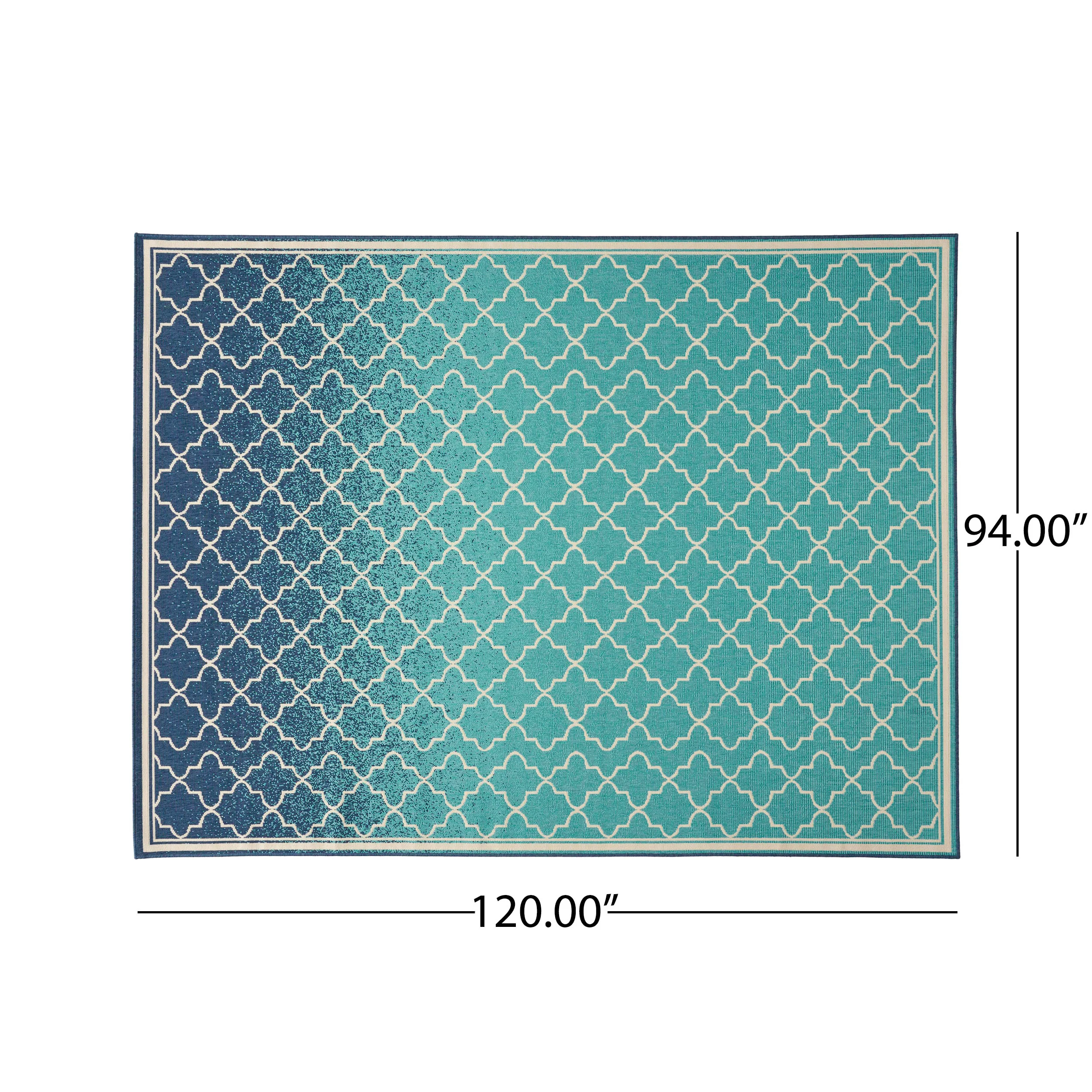 Sweety Outdoor Ombre Area Rug, Blue and Ivory - furnishings
