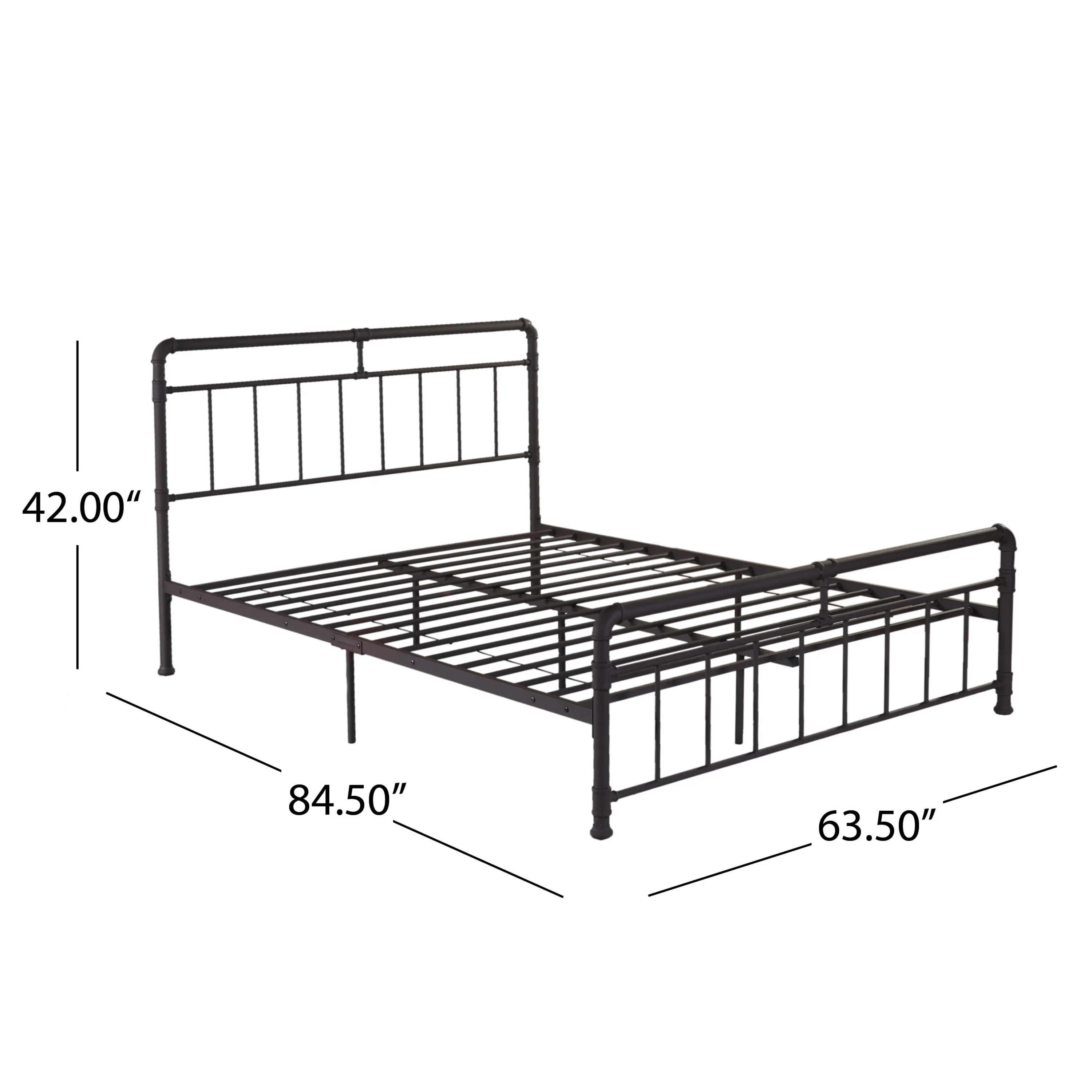 Sally Queen-Size Iron Bed Frame, Minimal, Industrial - furnishings
