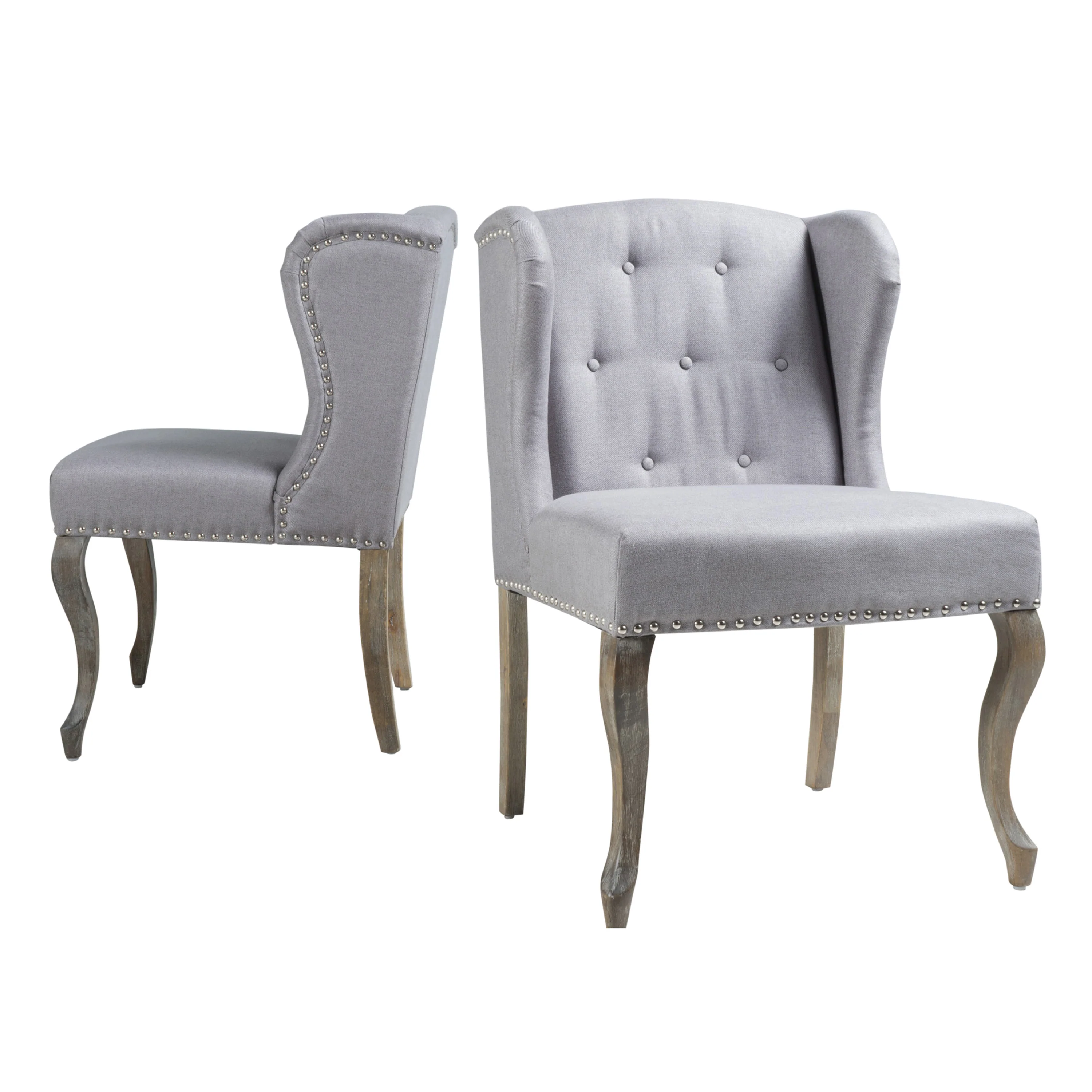Asheville Modern Fabric Wingback Chair (Set of 2) - furnishings