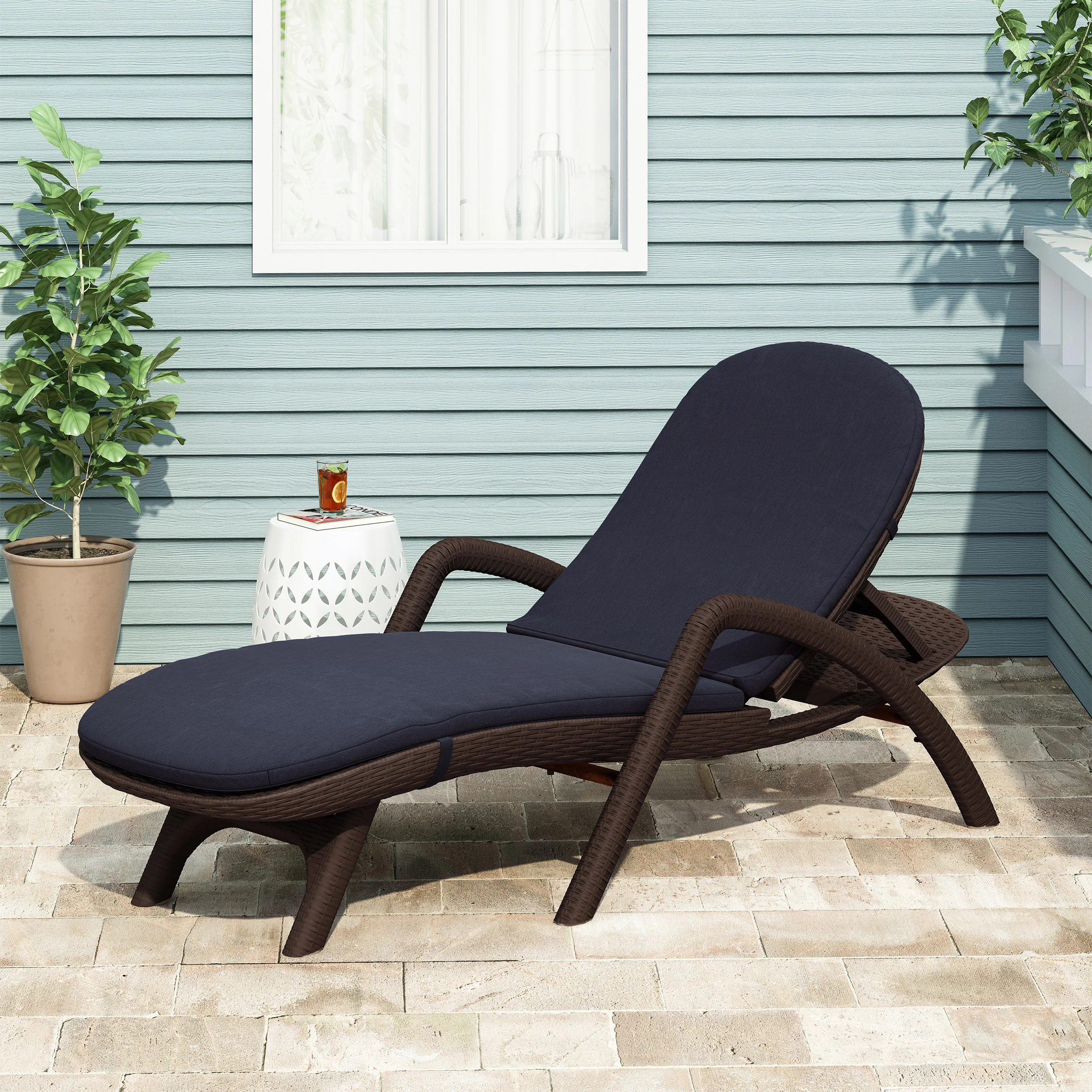 Farirra Outdoor Water Resistant Chaise Lounge Cushion - furnishings