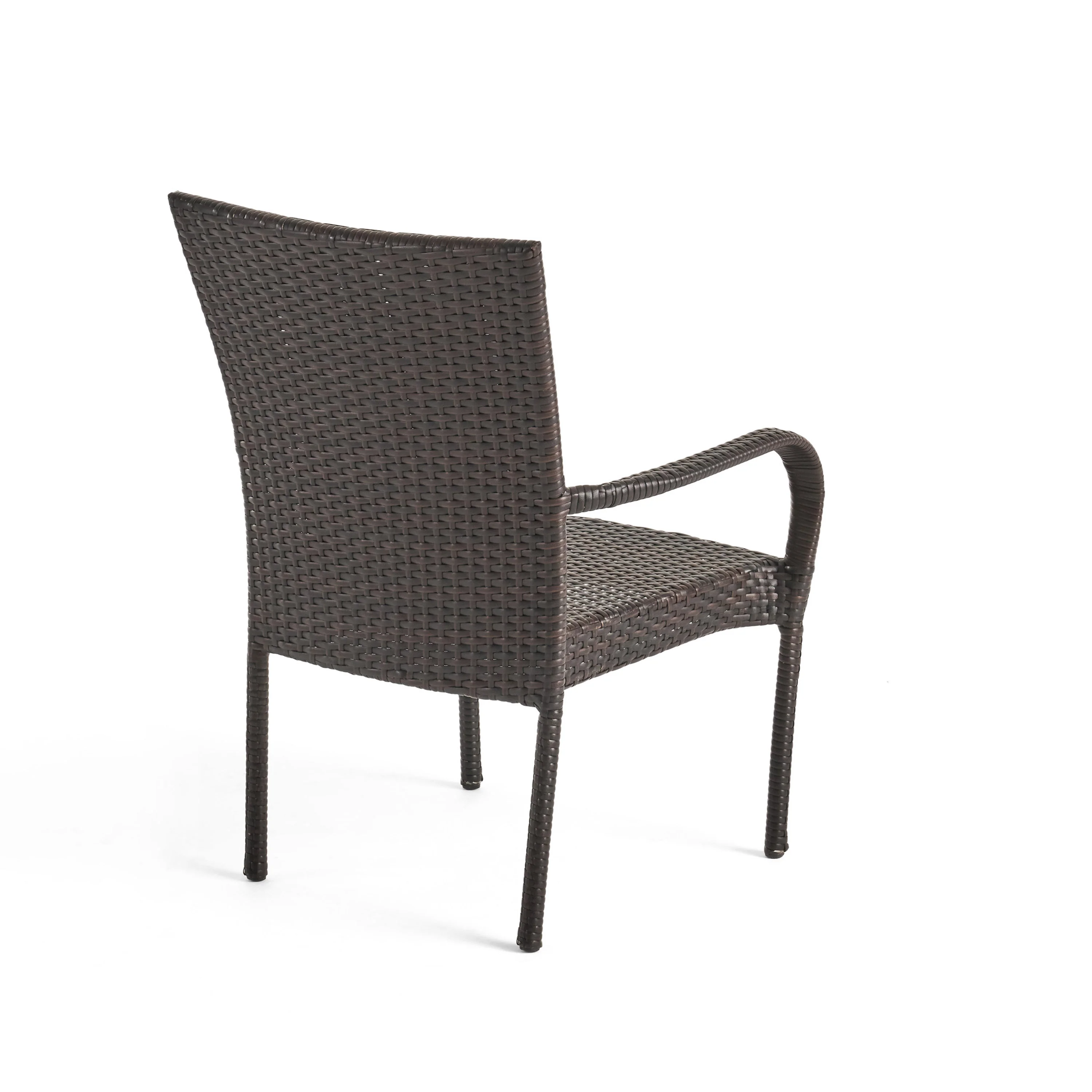 Marsh Outdoor 5 Piece Wood and Wicker Dining Set, Teak and Multi Brown - furnishings