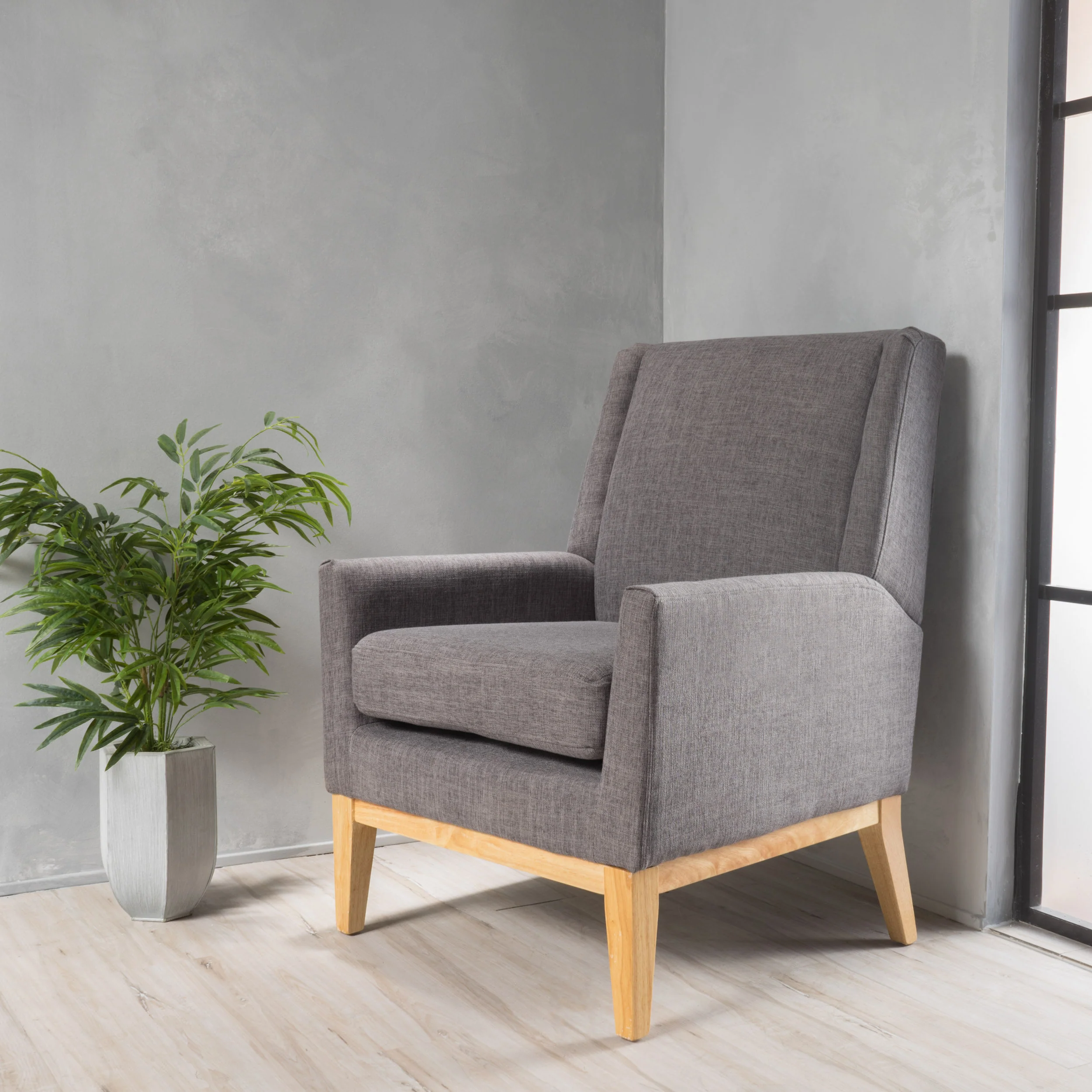 Kronen Mid Century Design Fabric Accent Chair - furnishings
