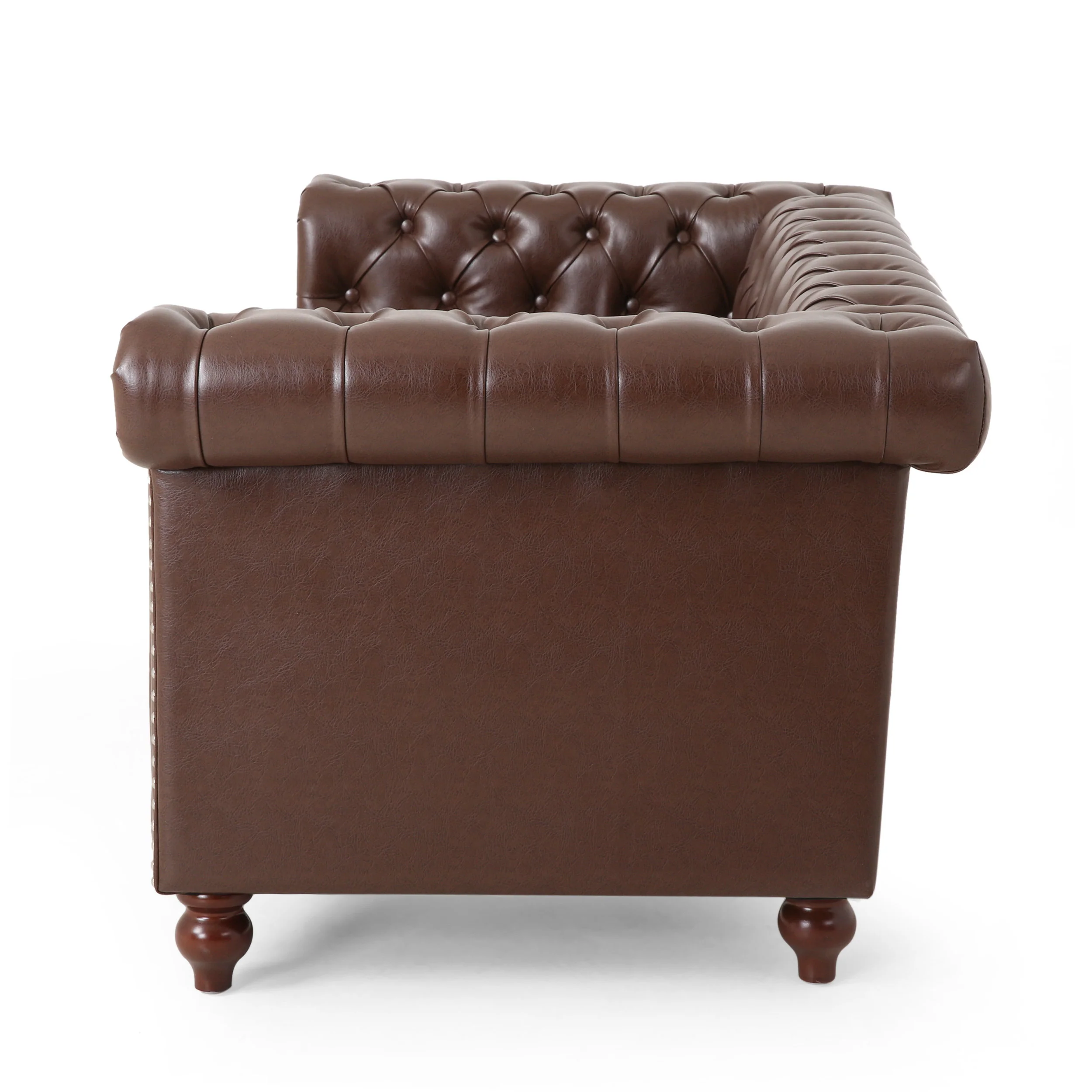 Timber Modern Glam Tufted Loveseat with Nailhead Trim - furnishings