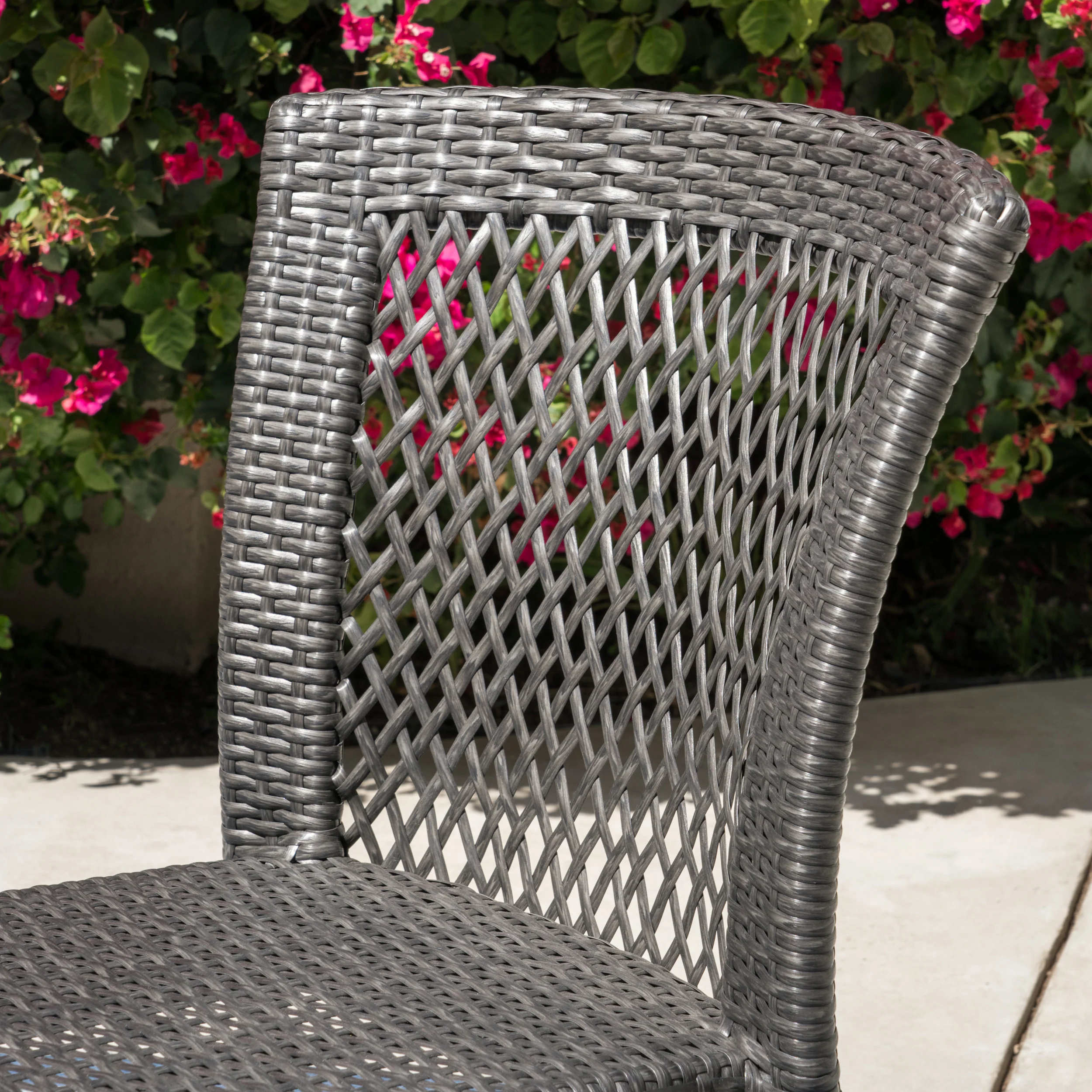 Palmer Outdoor 5 Piece Wicker Dining Set, Grey - furnishings