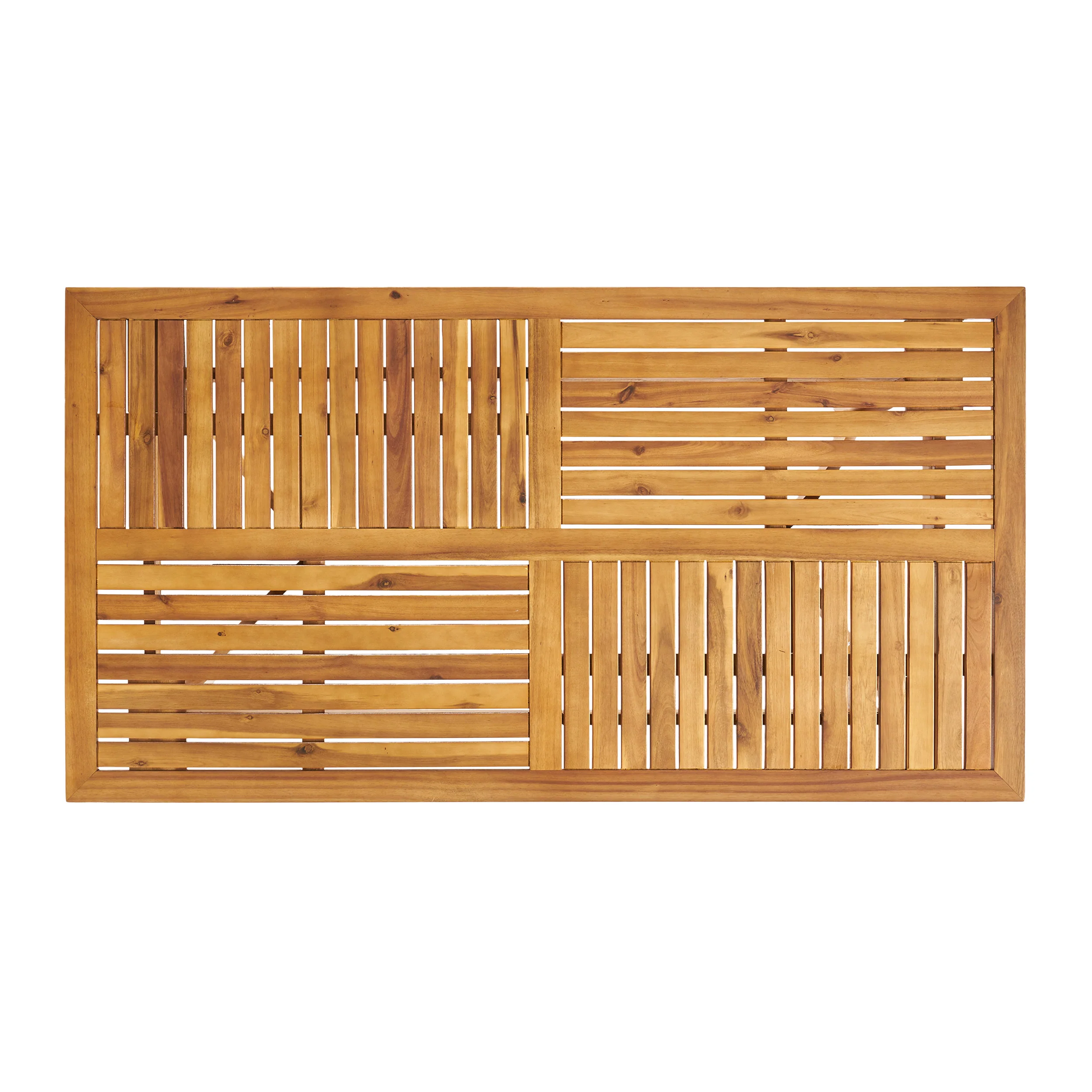 Zoey Outdoor 7 Piece Acacia Wood/ Wicker Dining Set, Teak Finish and Multibrown - furnishings