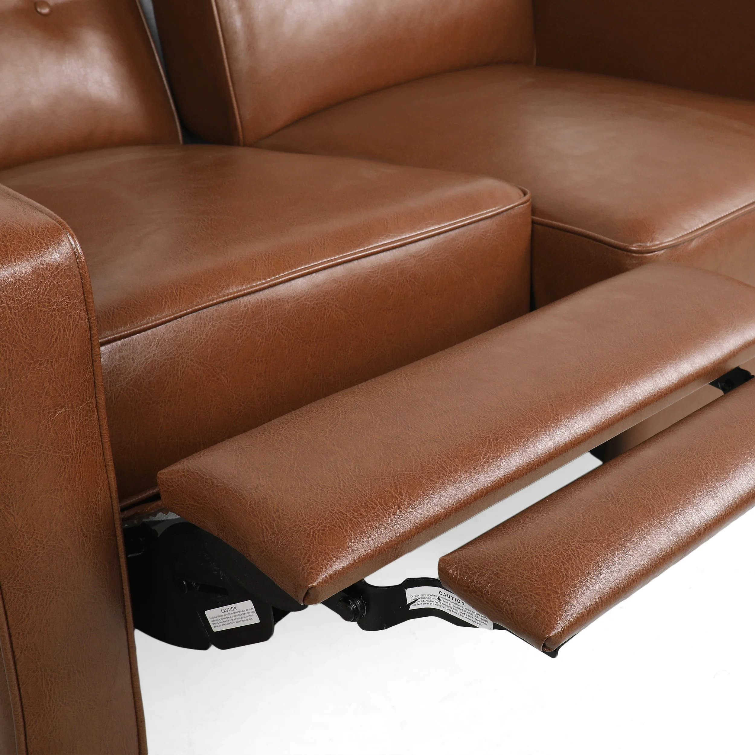 Manville Contemporary Tufted Loveseat Pushback Recliner - furnishings