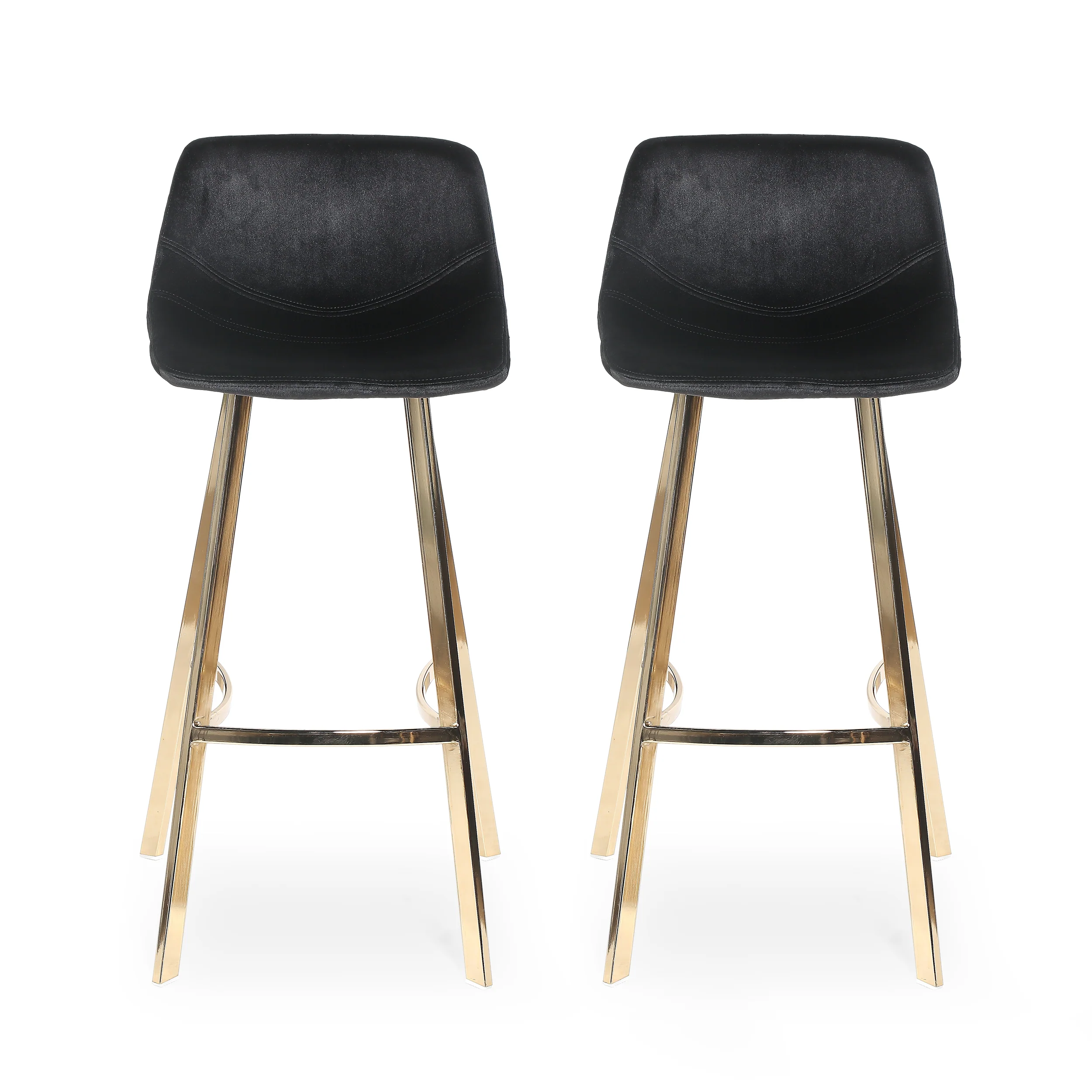Rubani Modern Glam Velvet Bar Stool (Set of 2) - furnishings