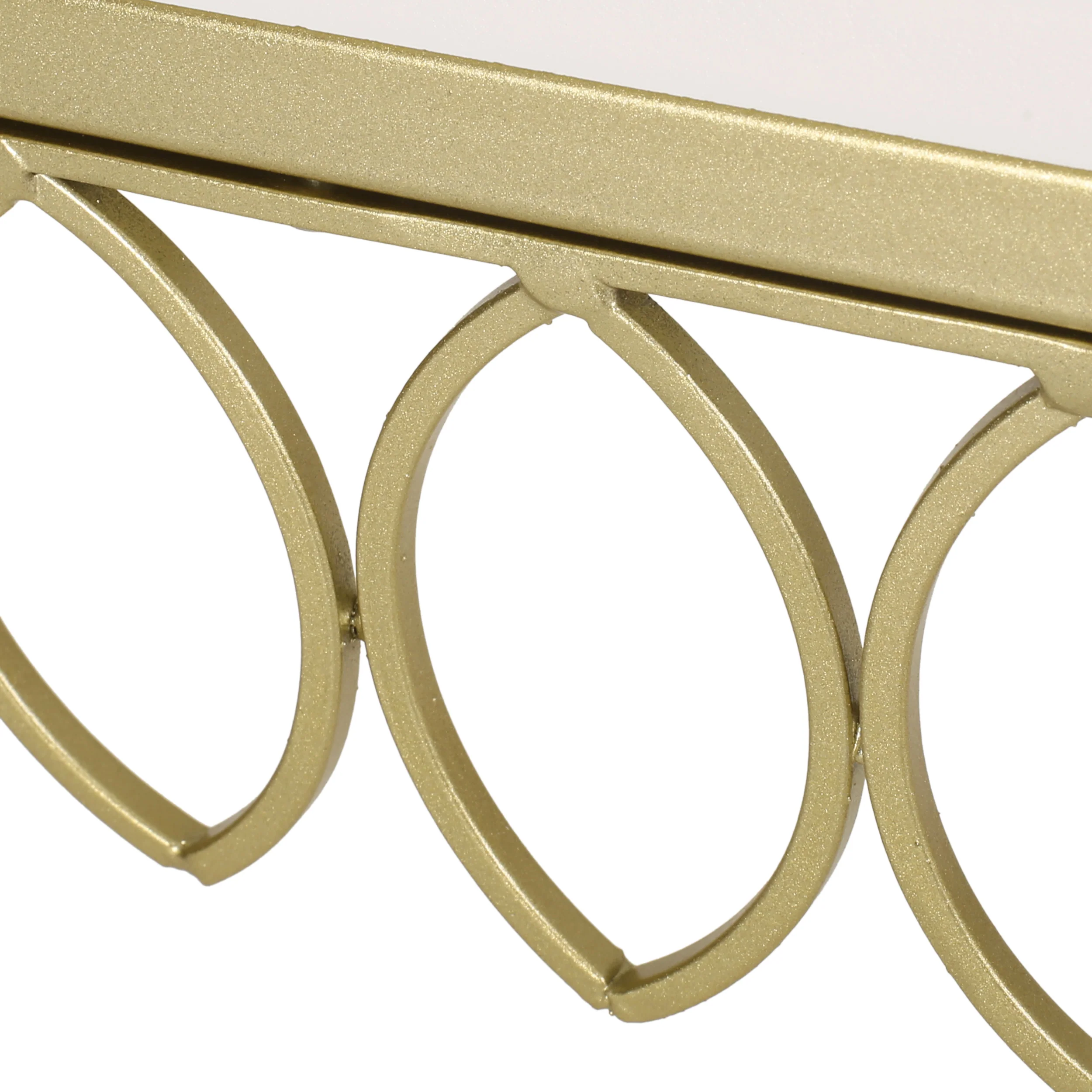 Cavanaugh Modern Glam Console Table with Petal Accents, Gold and White - furnishings