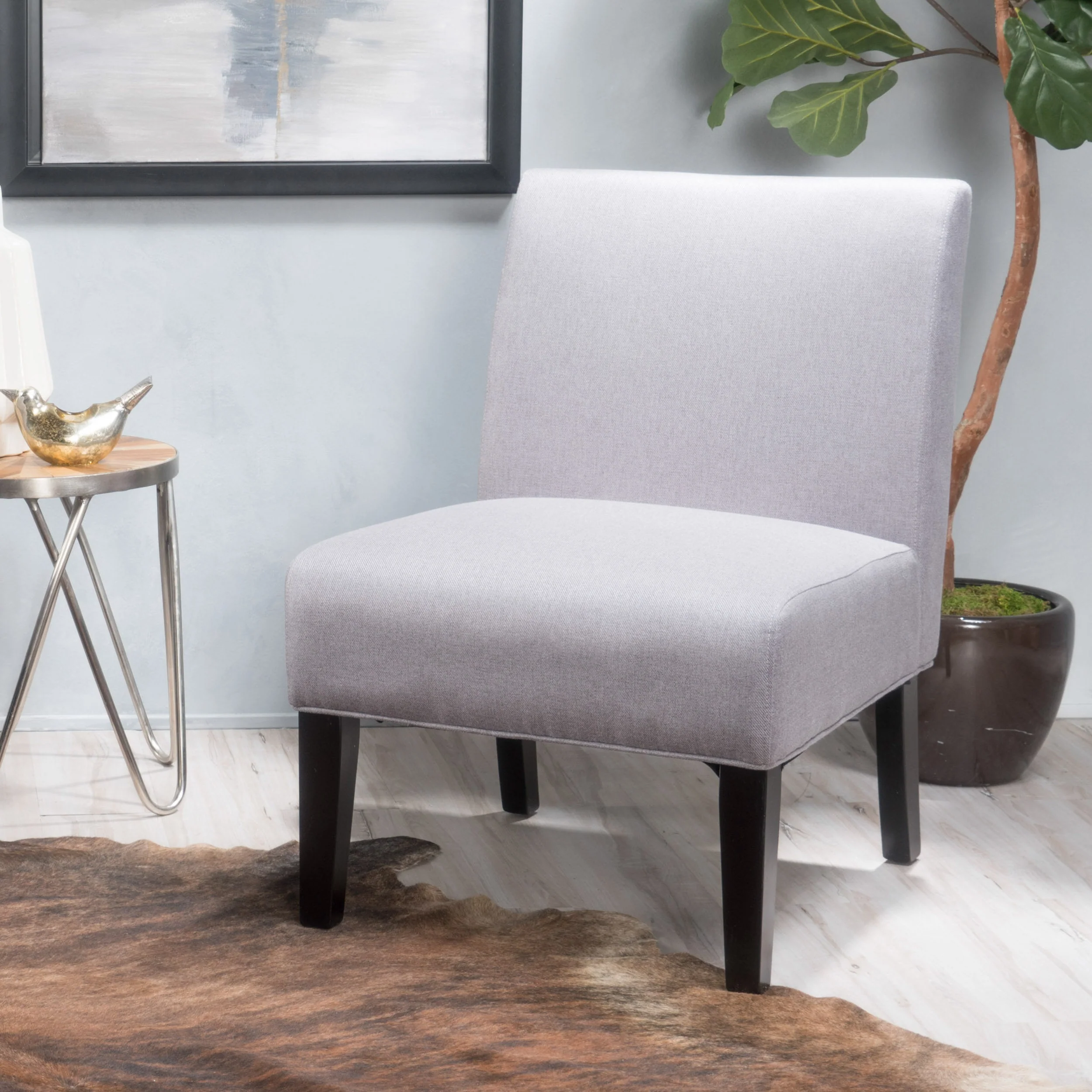 Kendal Contemporary Fabric Slipper Accent Chair - furnishings