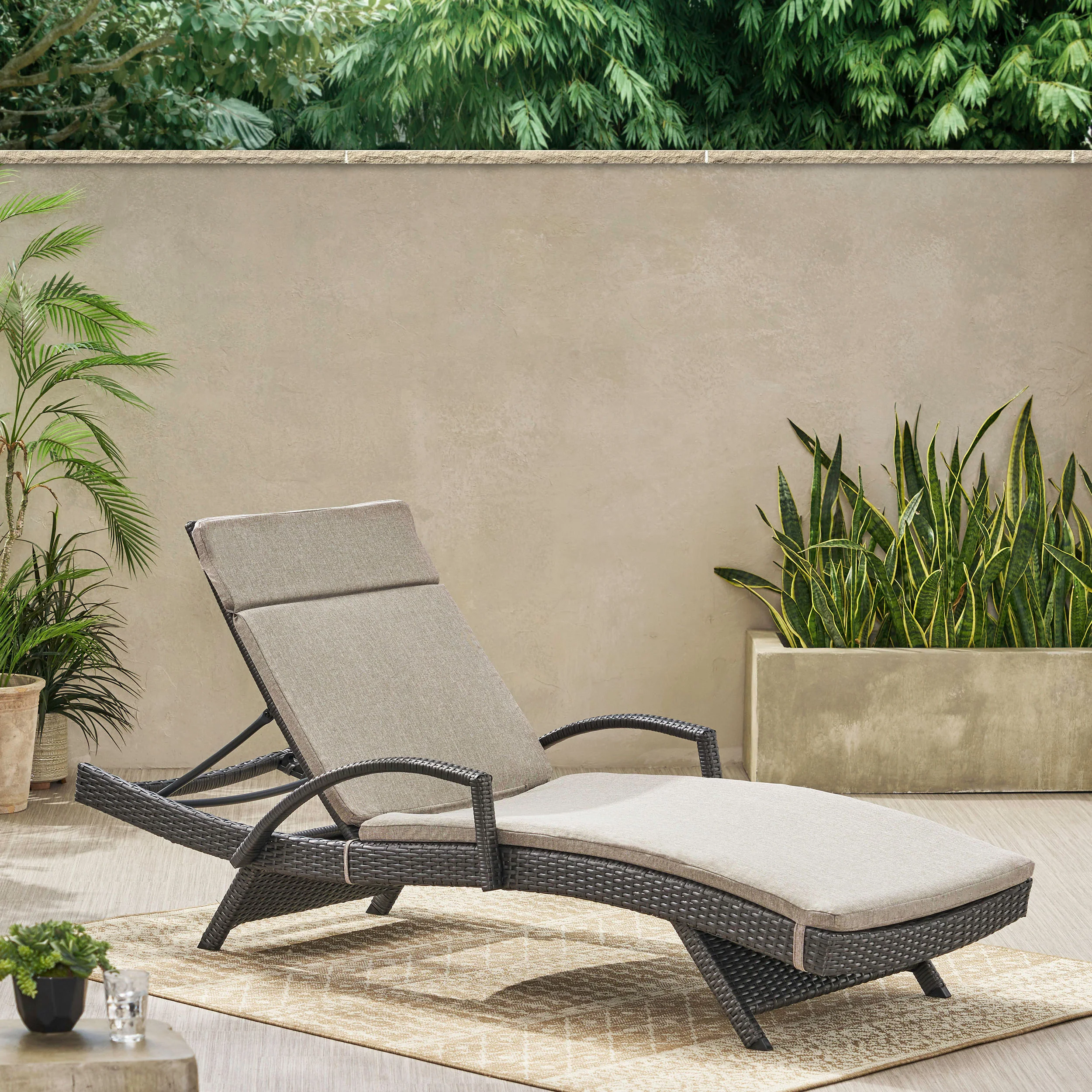 Soleil Outdoor Water Resistant Chaise Lounge Cushion - furnishings