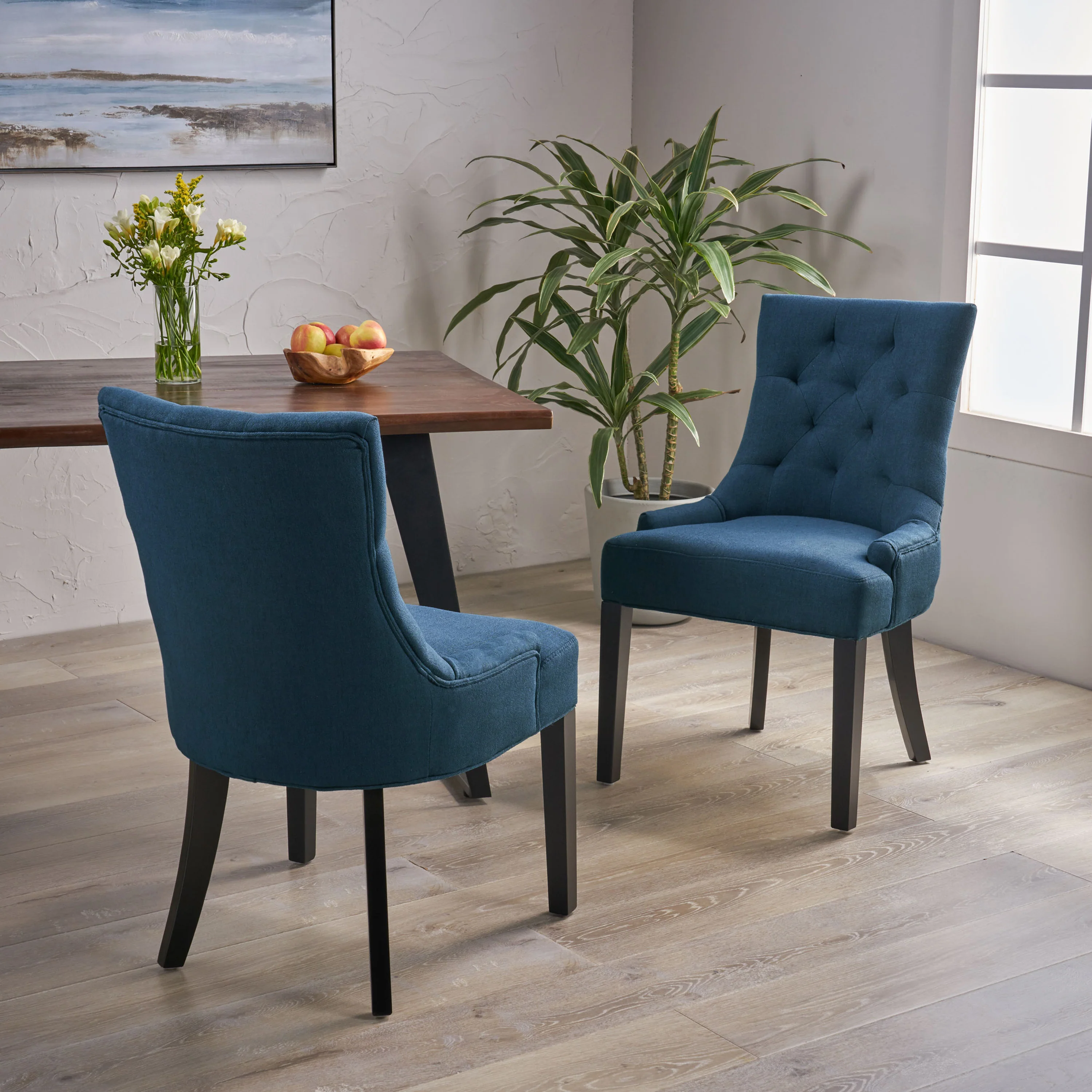 Maggie Contemporary Tufted Dining Chairs, Set of 2 - furnishings