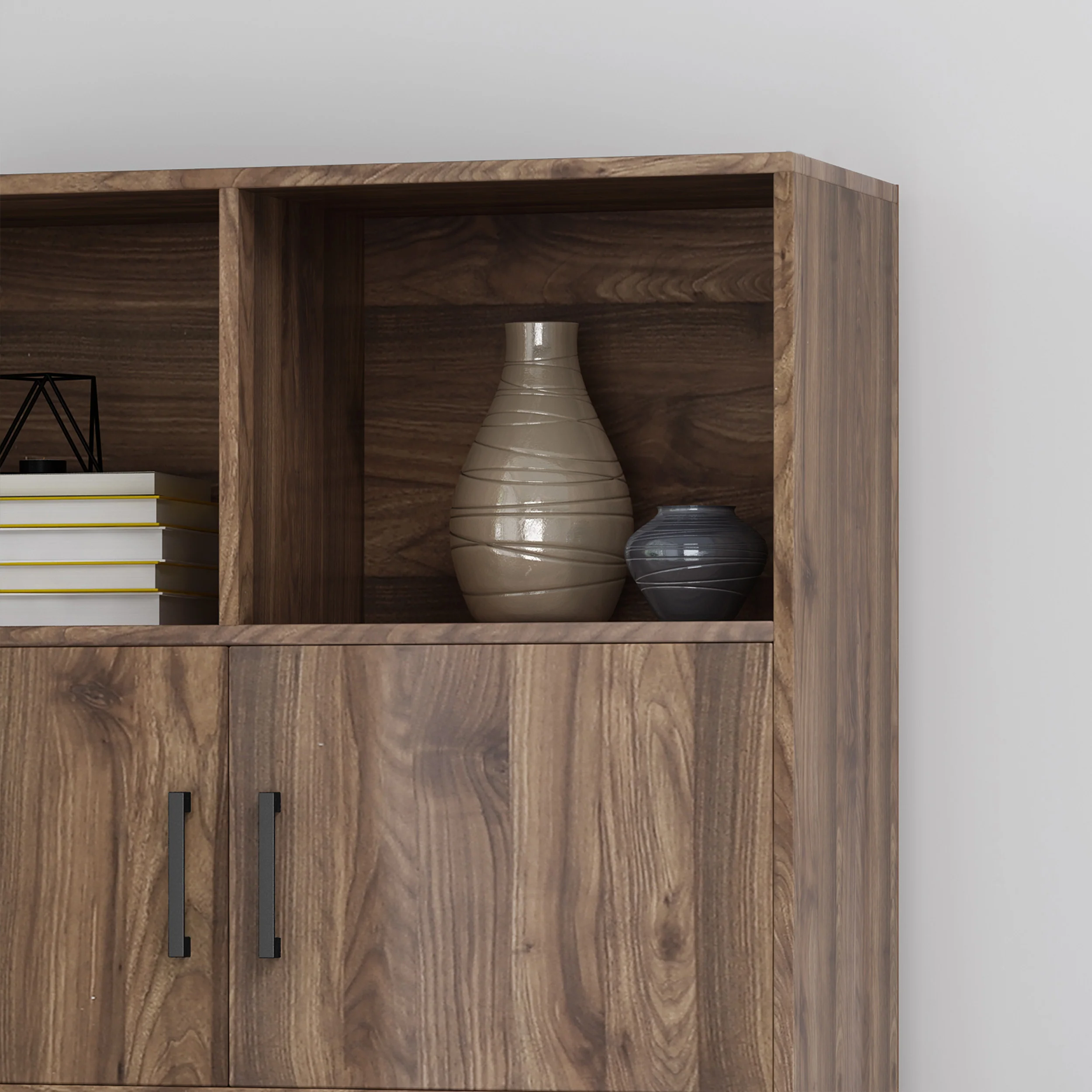Elon Bookcase With Storage Cabinet & Drawer - furnishings