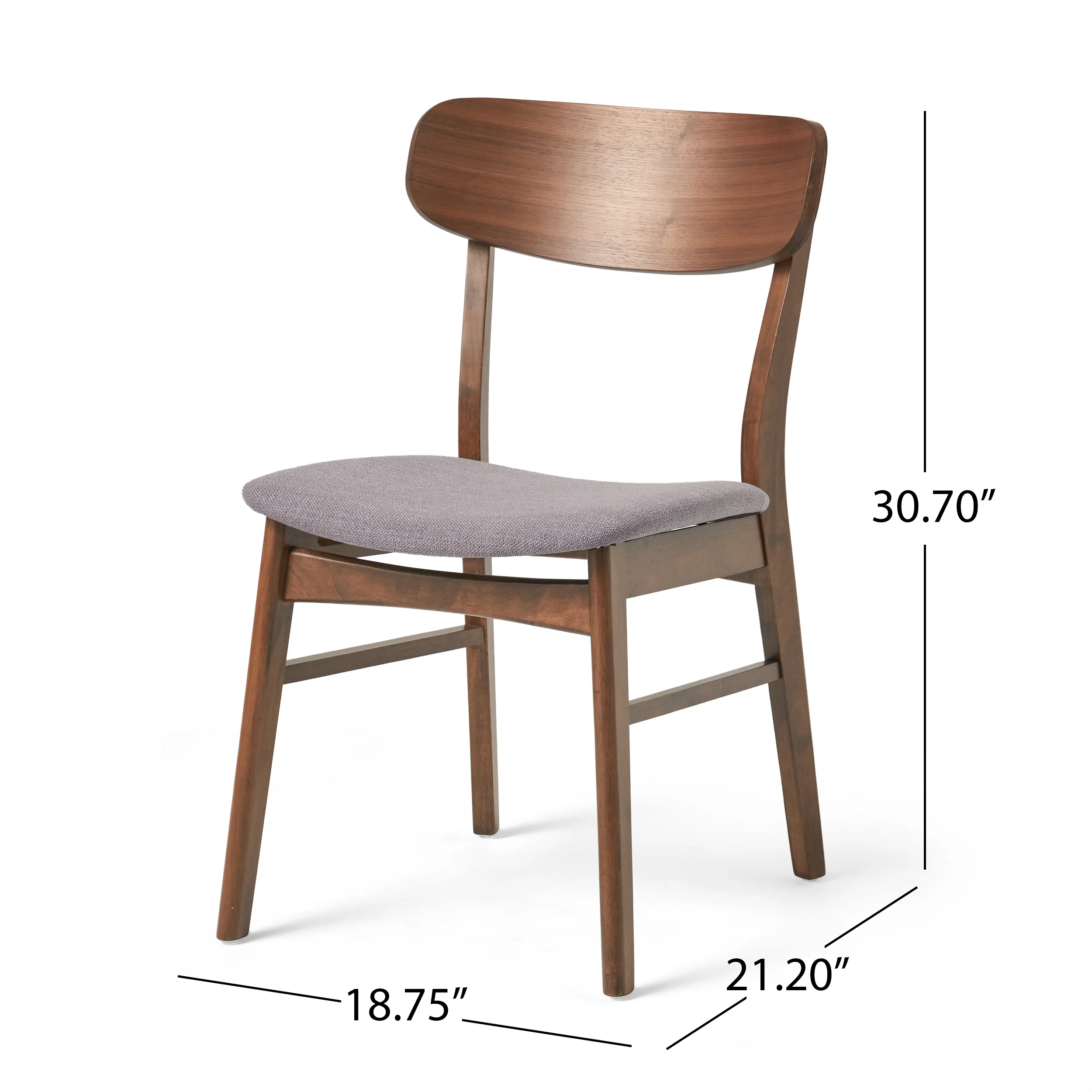 Lucille Fabric/ Wood Finish Dining Chair (Set of 2) - furnishings