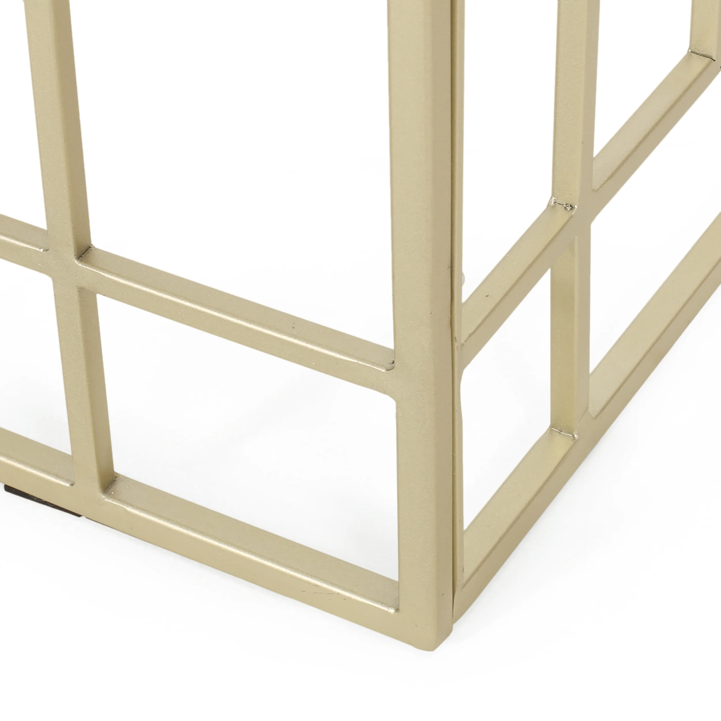 Filly Modern Glam Geometric Console Table, Gold and White - furnishings