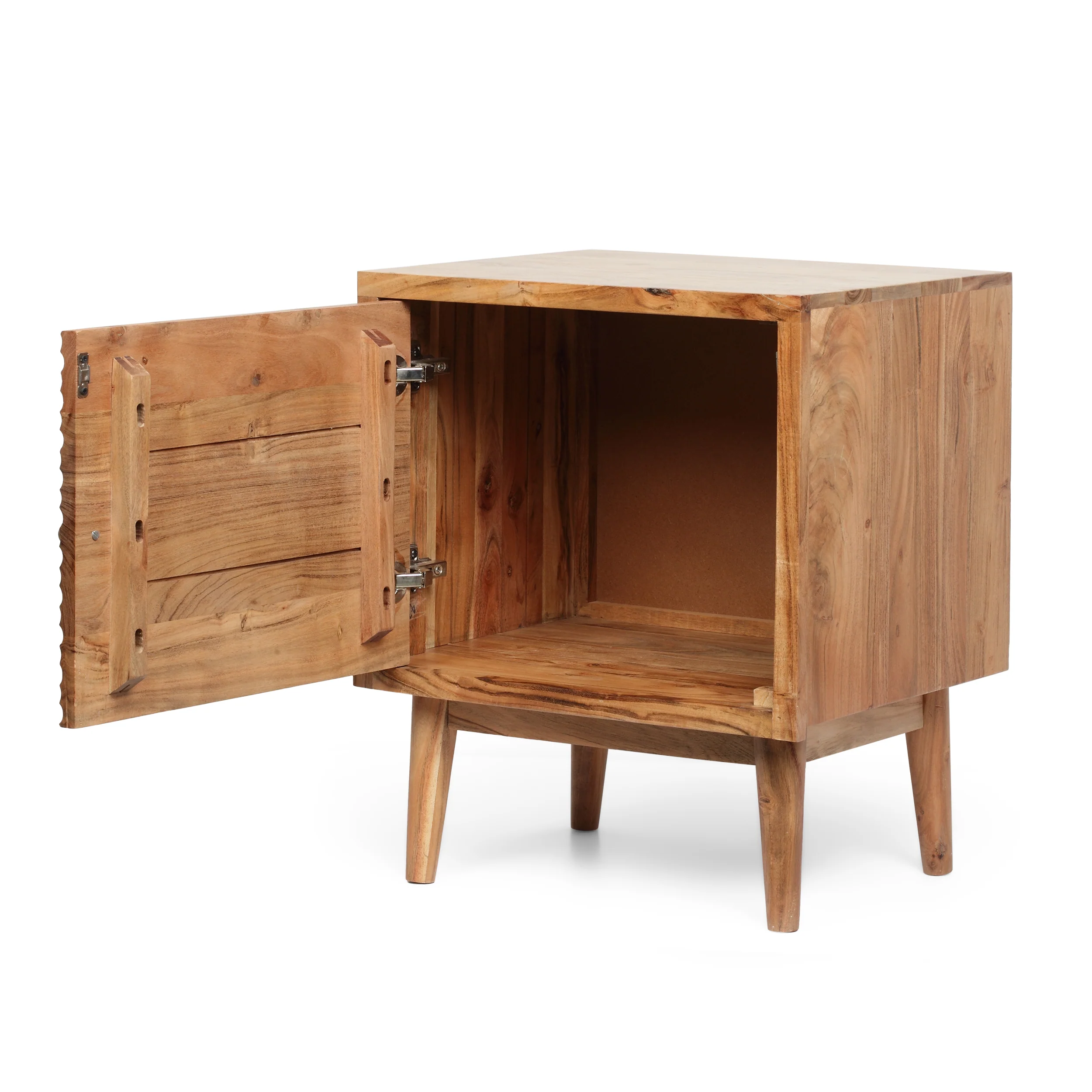 Luttrell Handcrafted Boho Acacia Wood Nightstand, Natural - furnishings