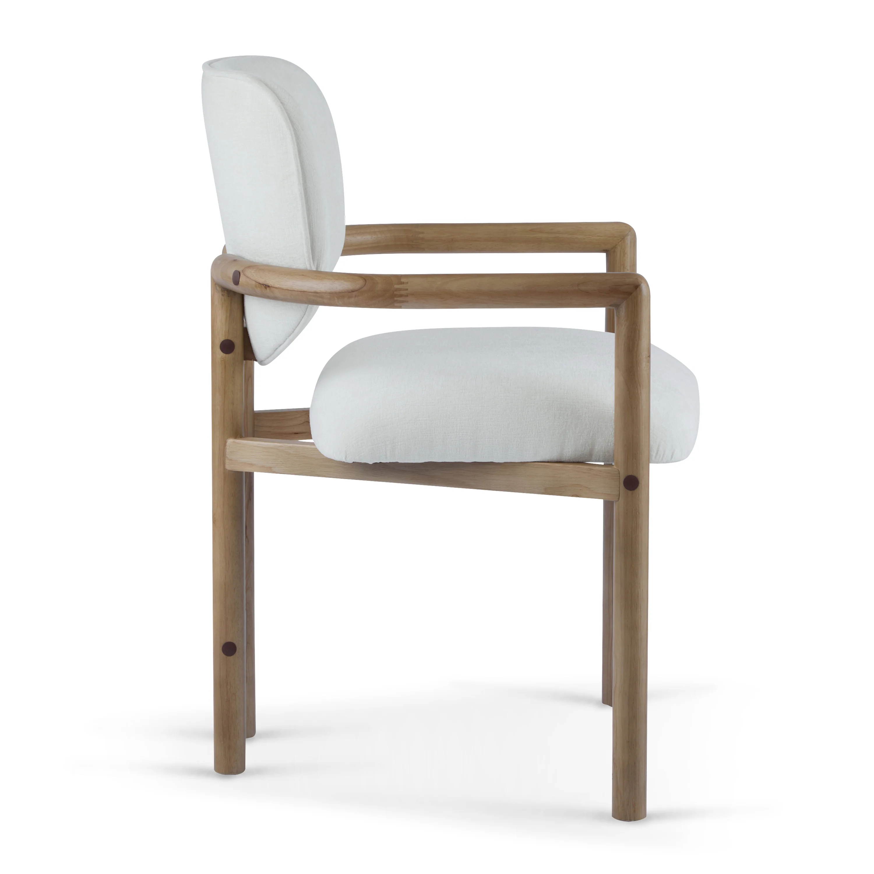 Fluffy Modern Rubberwood Upholstered Dining Chairs - furnishings