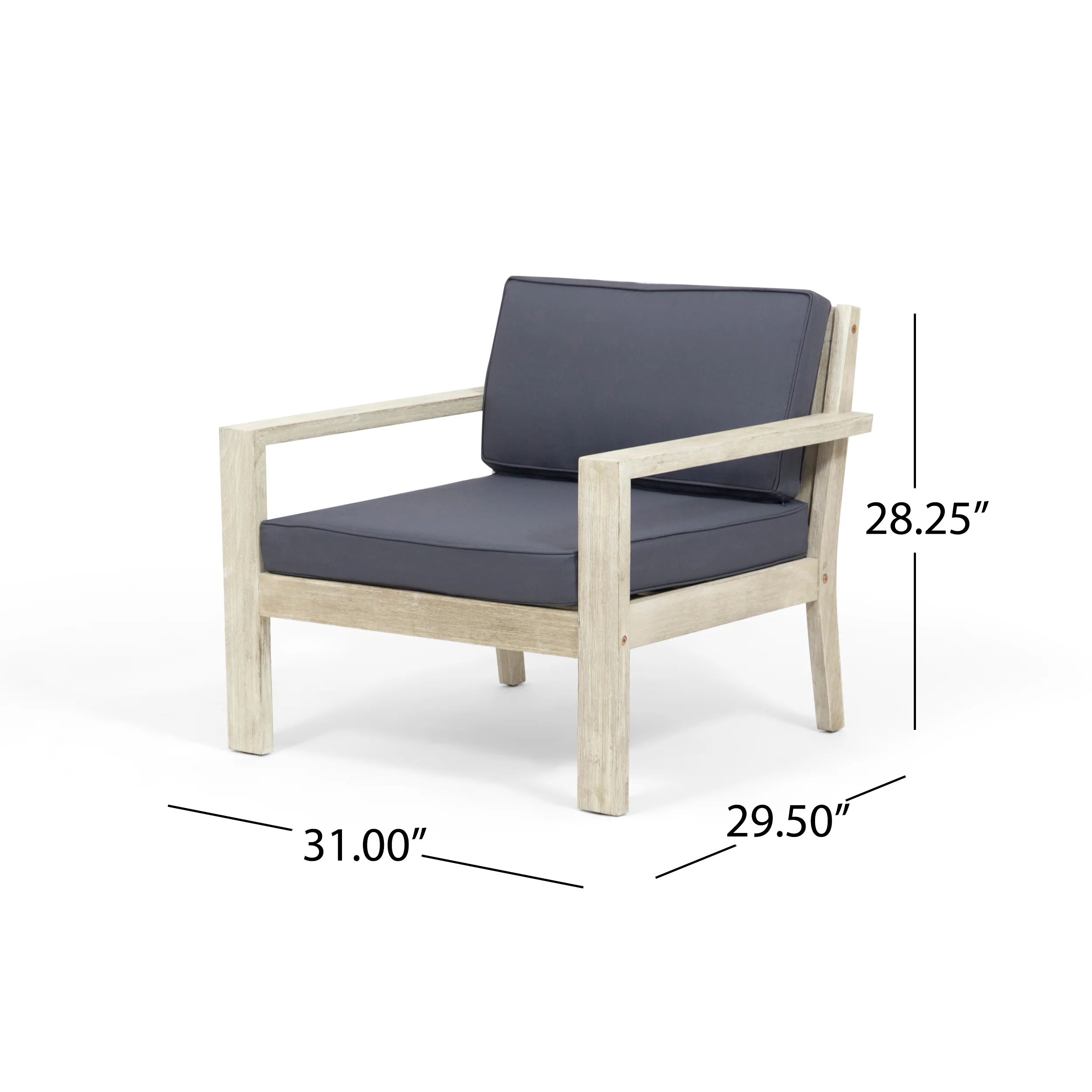 Dominic Outdoor 4 Seater Acacia Wood Chat Set with Cushions - furnishings