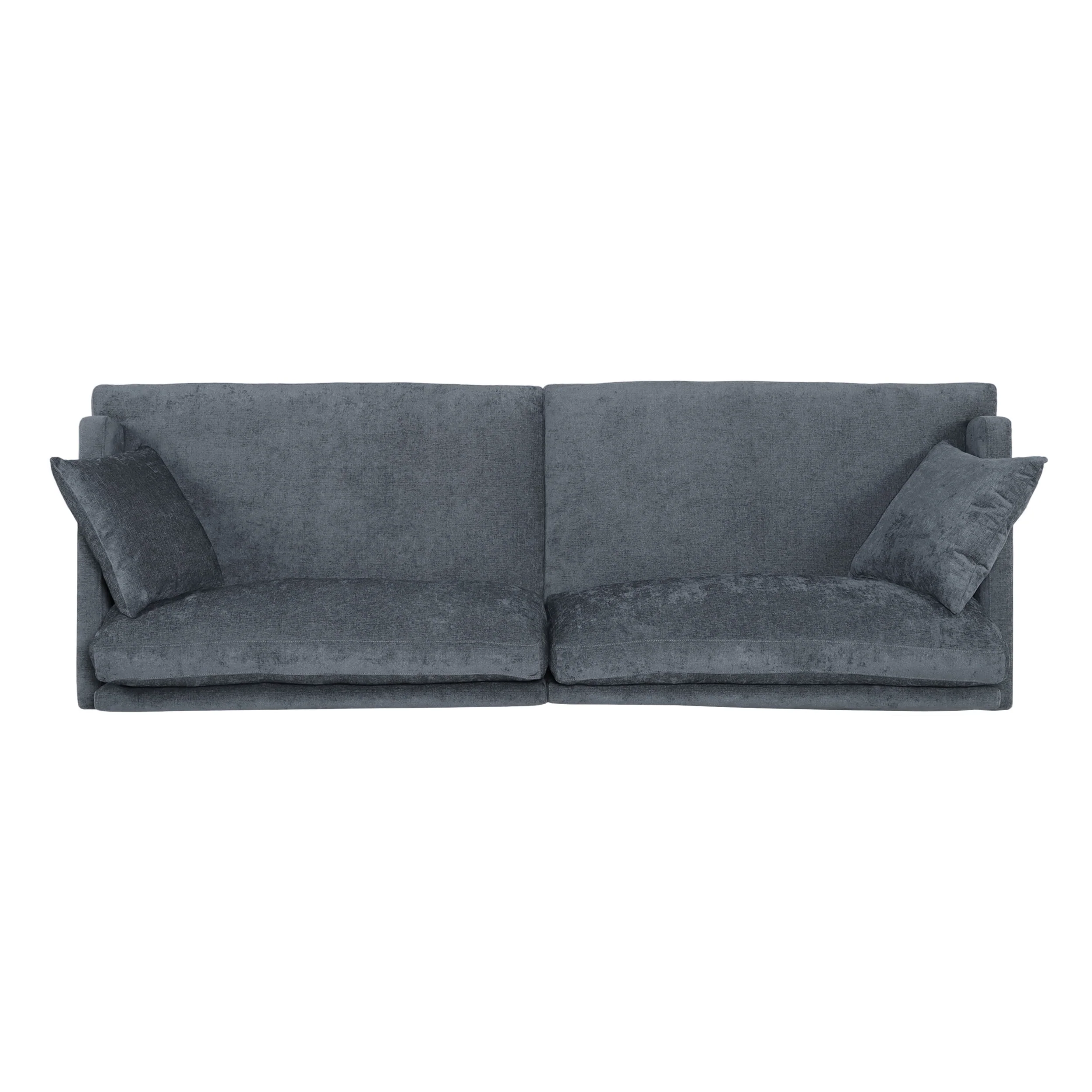 Adut Contemporary 3 Seater Fabric Sofa with Accent Pillows - furnishings