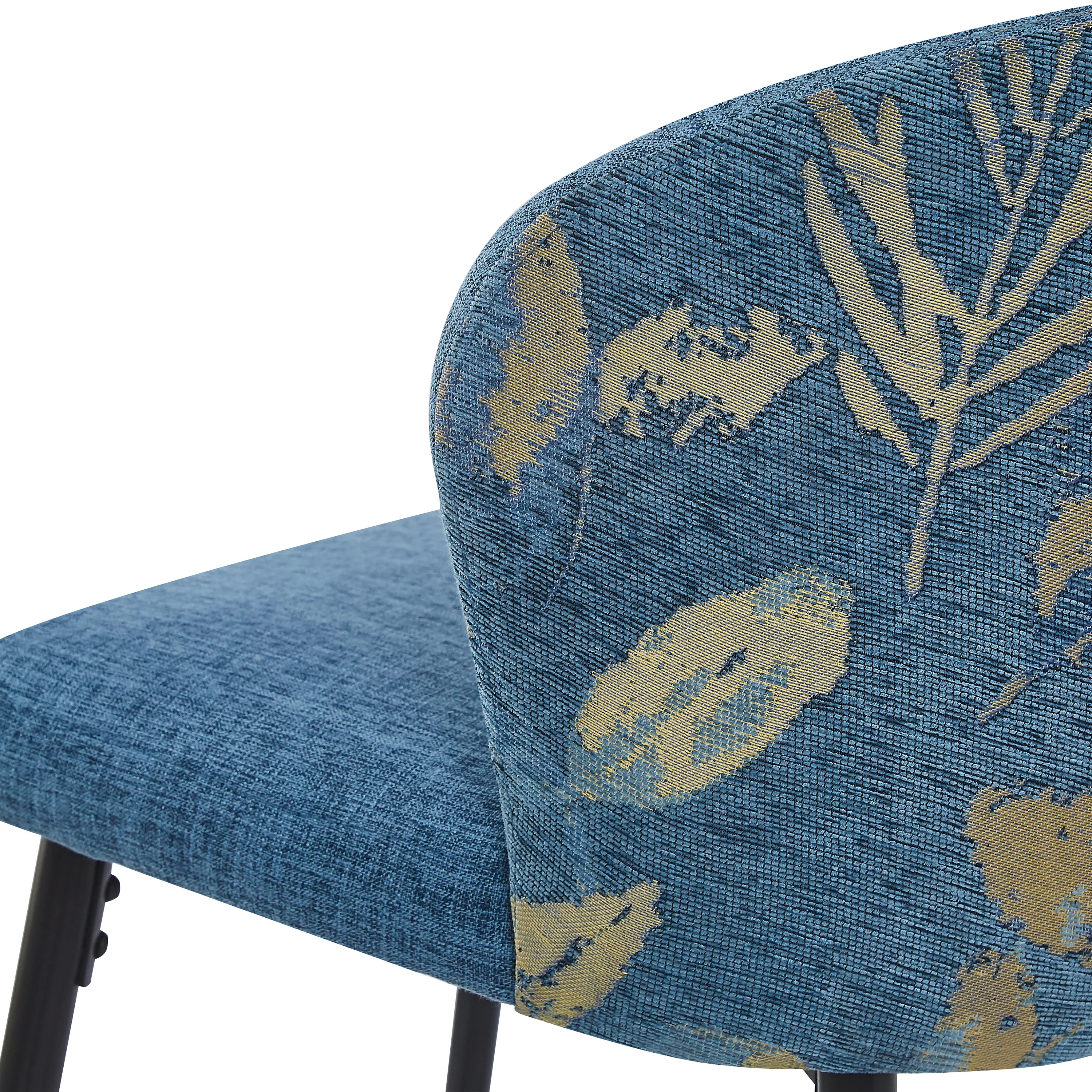 Kilrath Upholstered Wingback Bar Stools with Footrest, Powder Coated Iron - furnishings