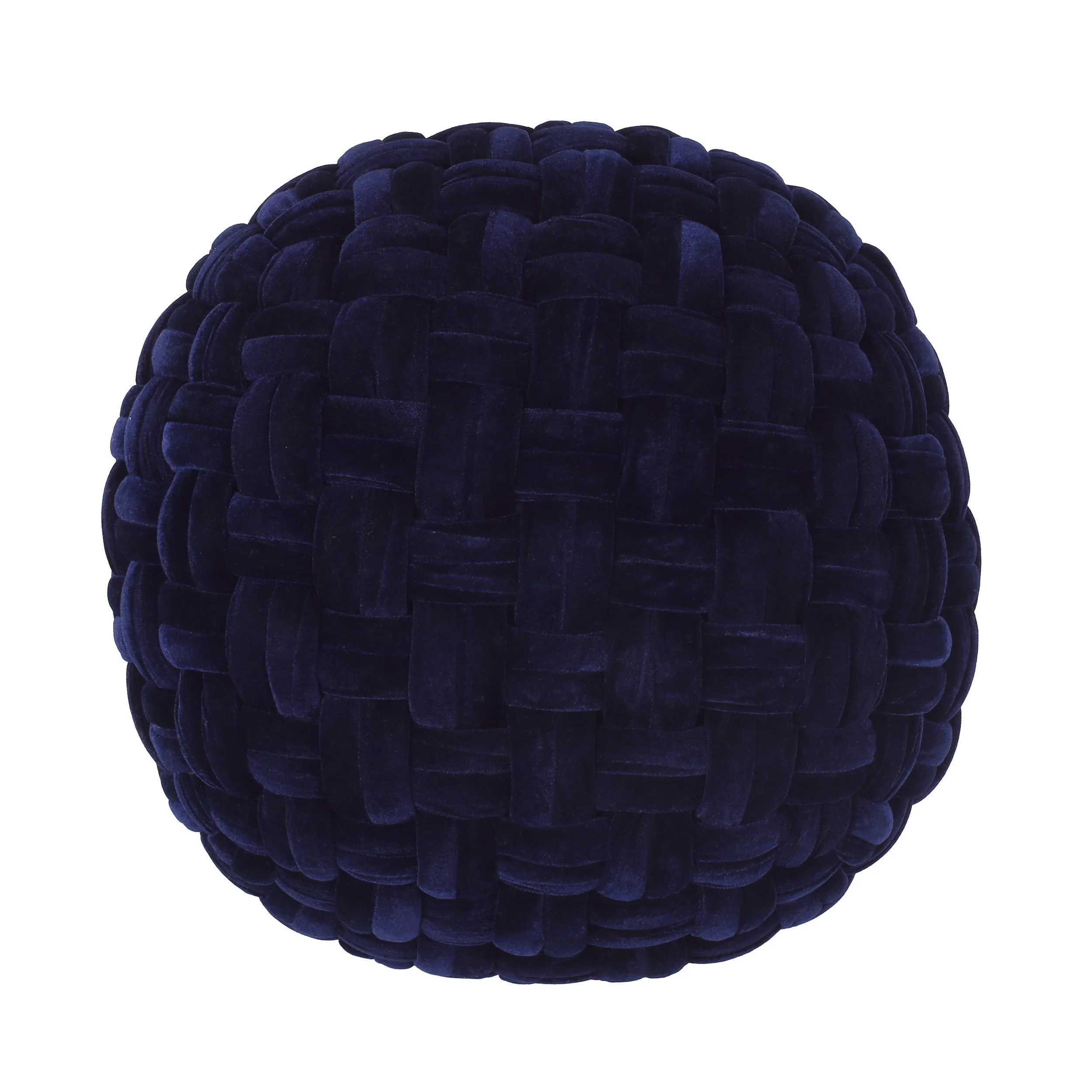 Colerain Modern Glam Handcrafted Cable Weave Velvet Round Pouf - furnishings
