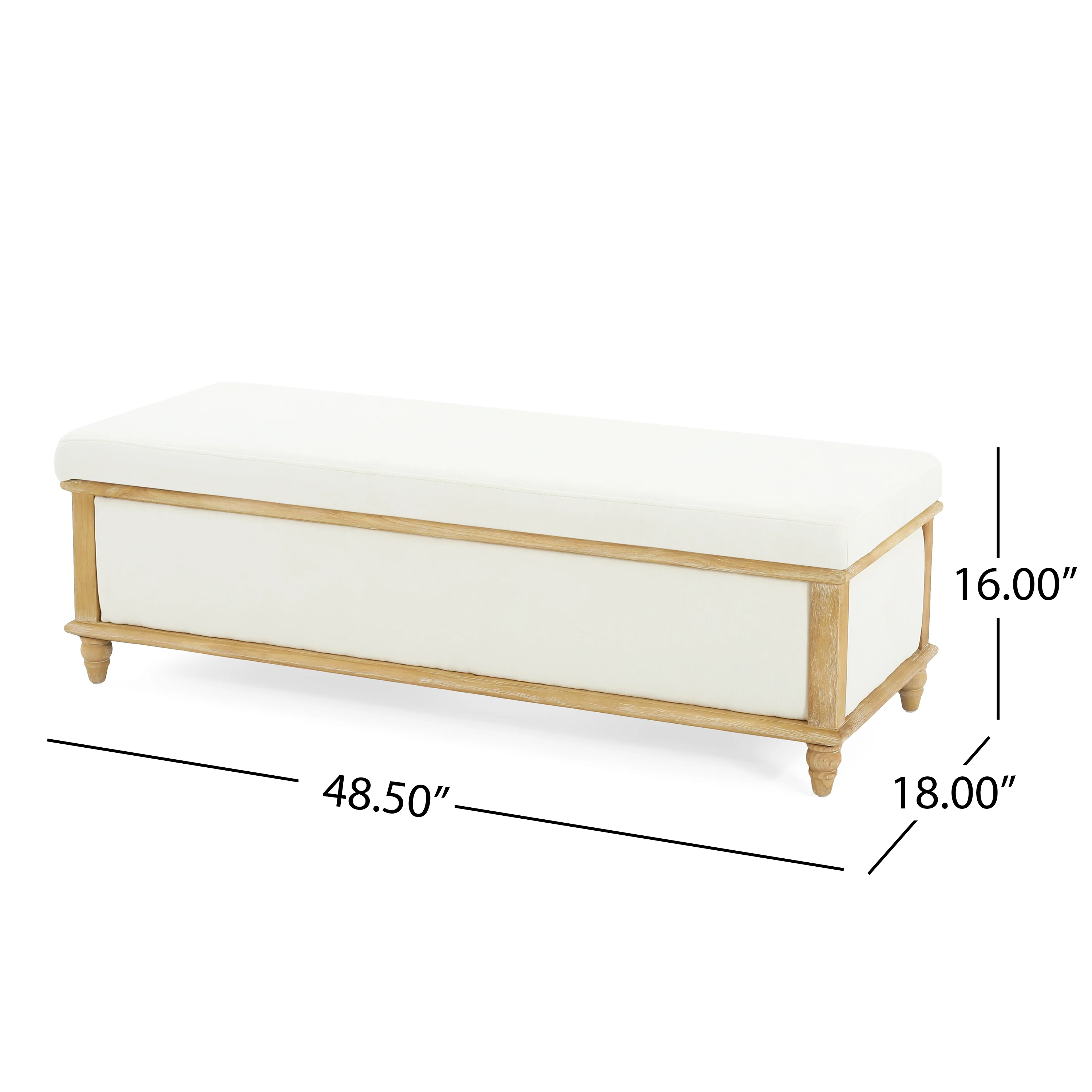 Osgood White Storage Ottoman - furnishings