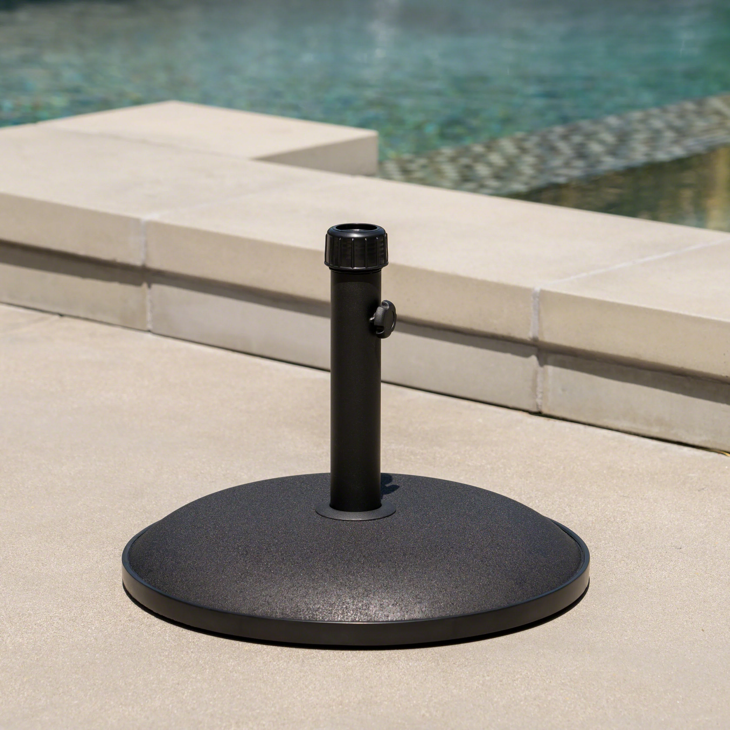 Hamilton Outdoor 33 lbs Circular Concrete Umbrella Base - furnishings