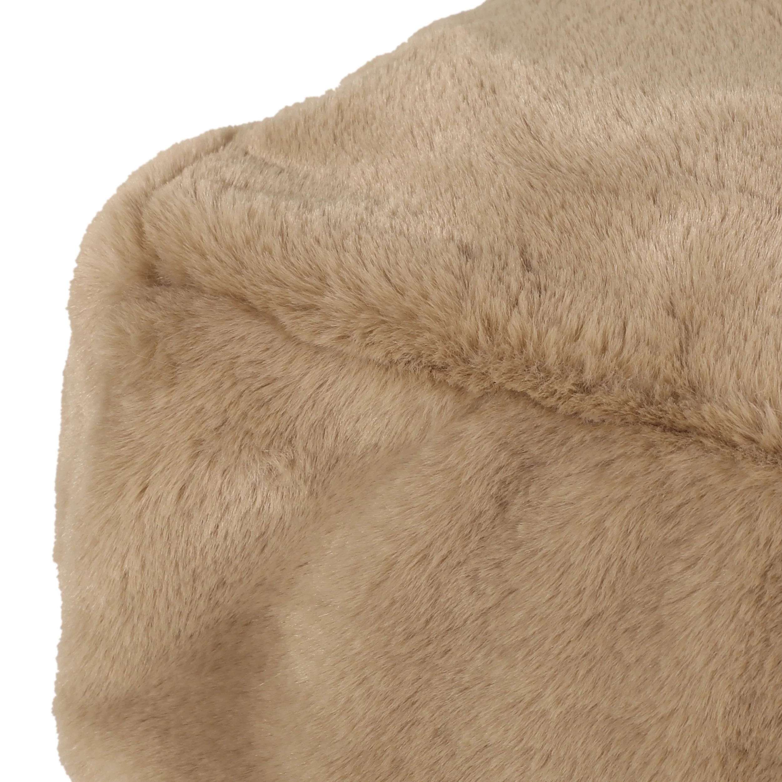 Pickerel Modern Glam Faux Fur Cube Pouf - furnishings