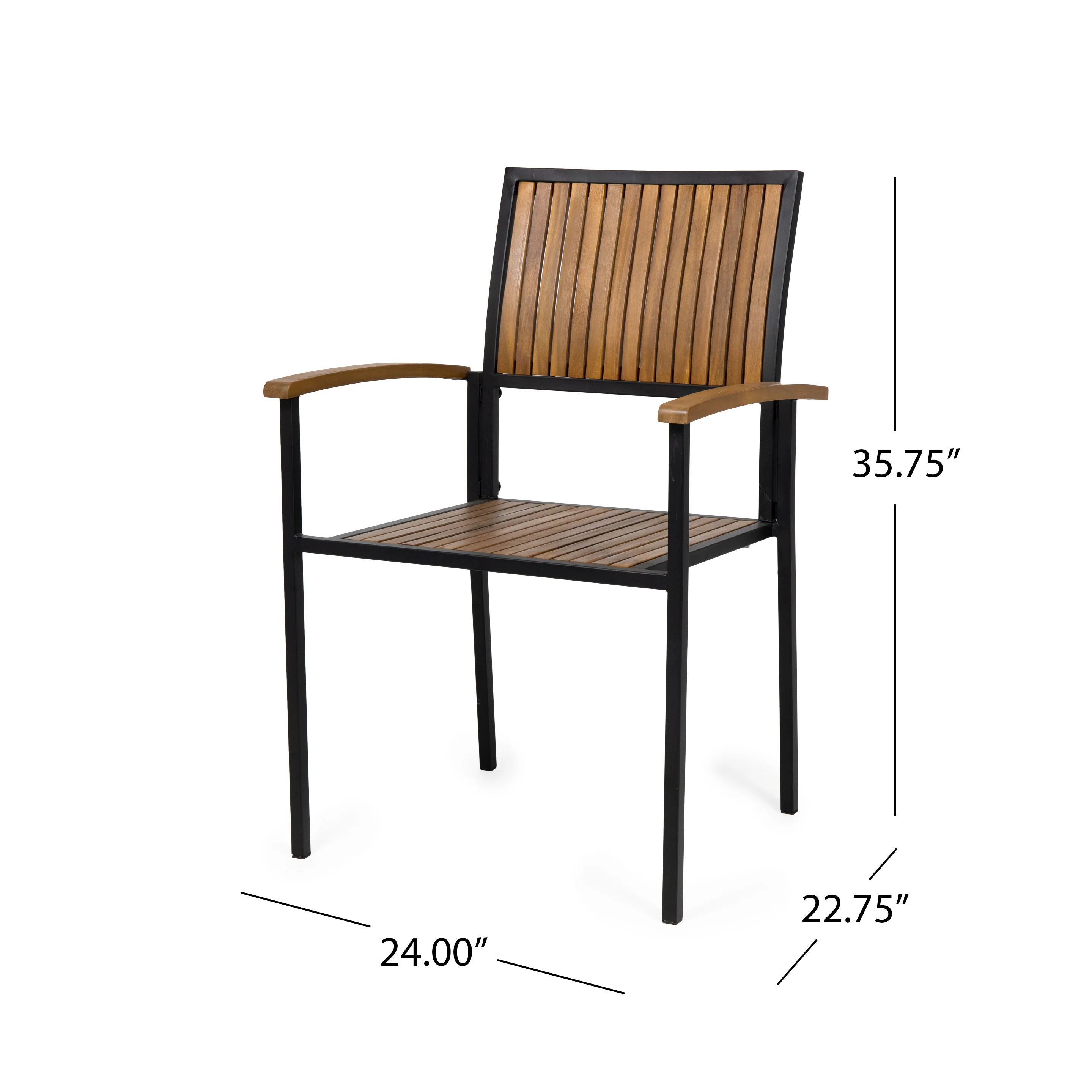 Grace Outdoor 6 Seater Acacia Wood Dining Set with an Iron Frame - furnishings